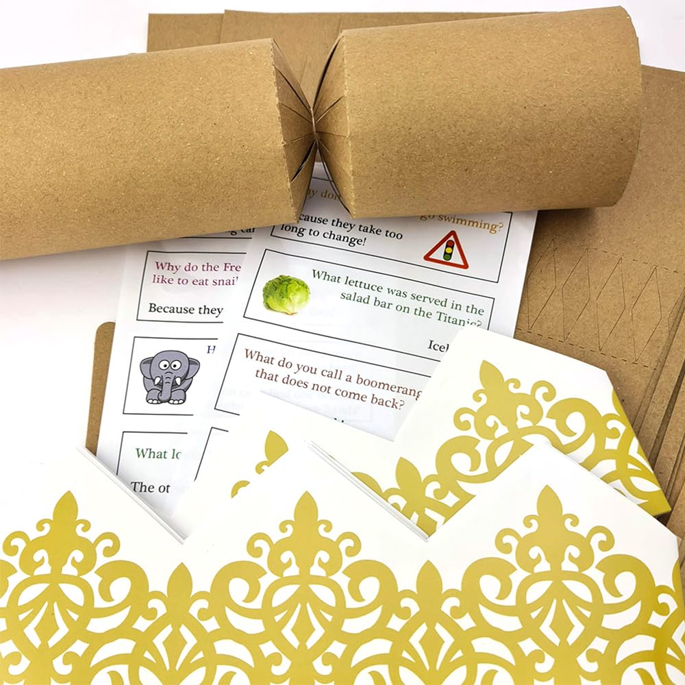 Bespoke by Crafty Capers 24 Large Recycled Kraft Crackers | Make & Fill Your Own Crackers | DIY Kit
