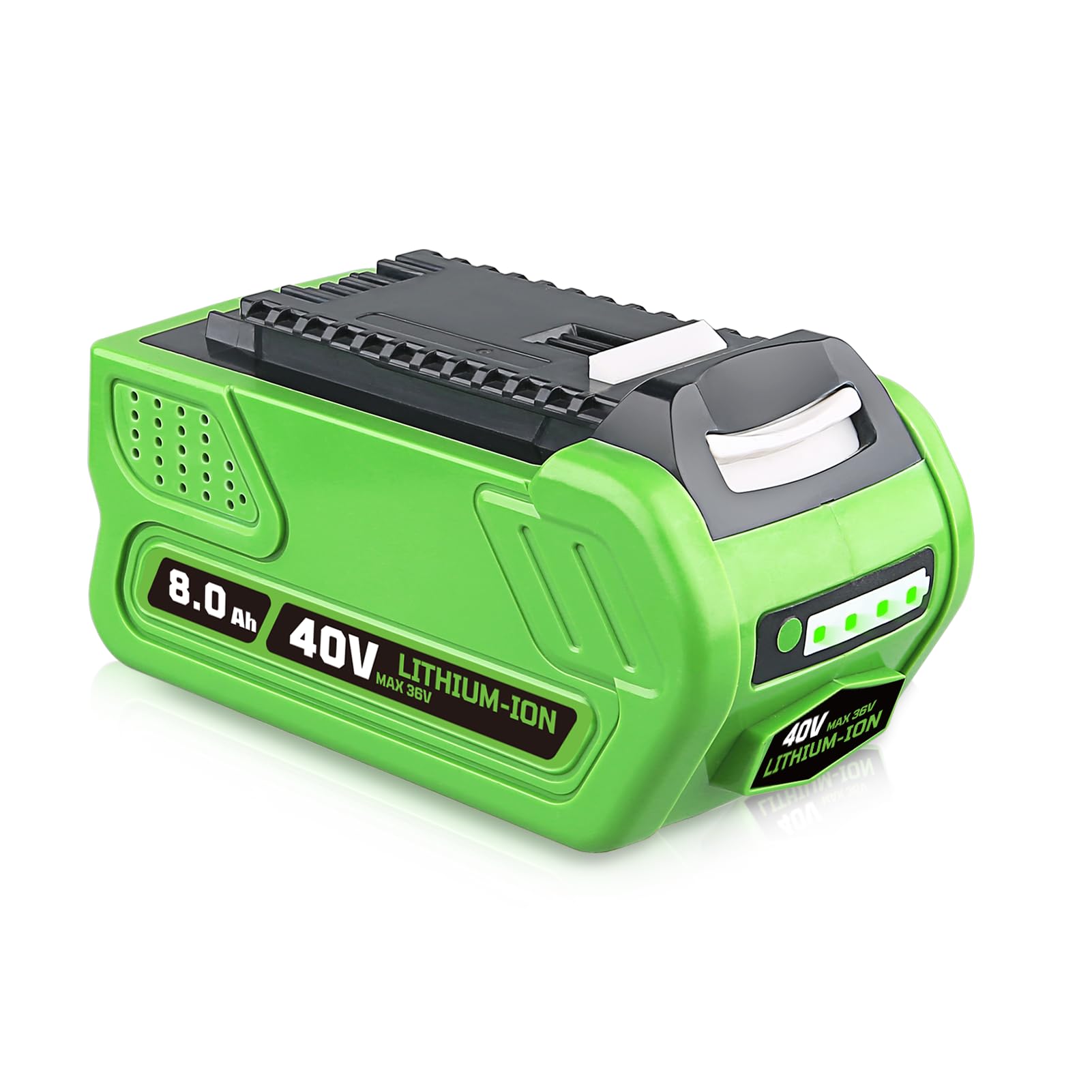 GROWFEAT 8.0Ah Li-ion Battery Replacement for Greenworks Battery 40V 29462 29252 20202 22262 25312 25322 20642 22272 27062 21242 with LED Indicator Light