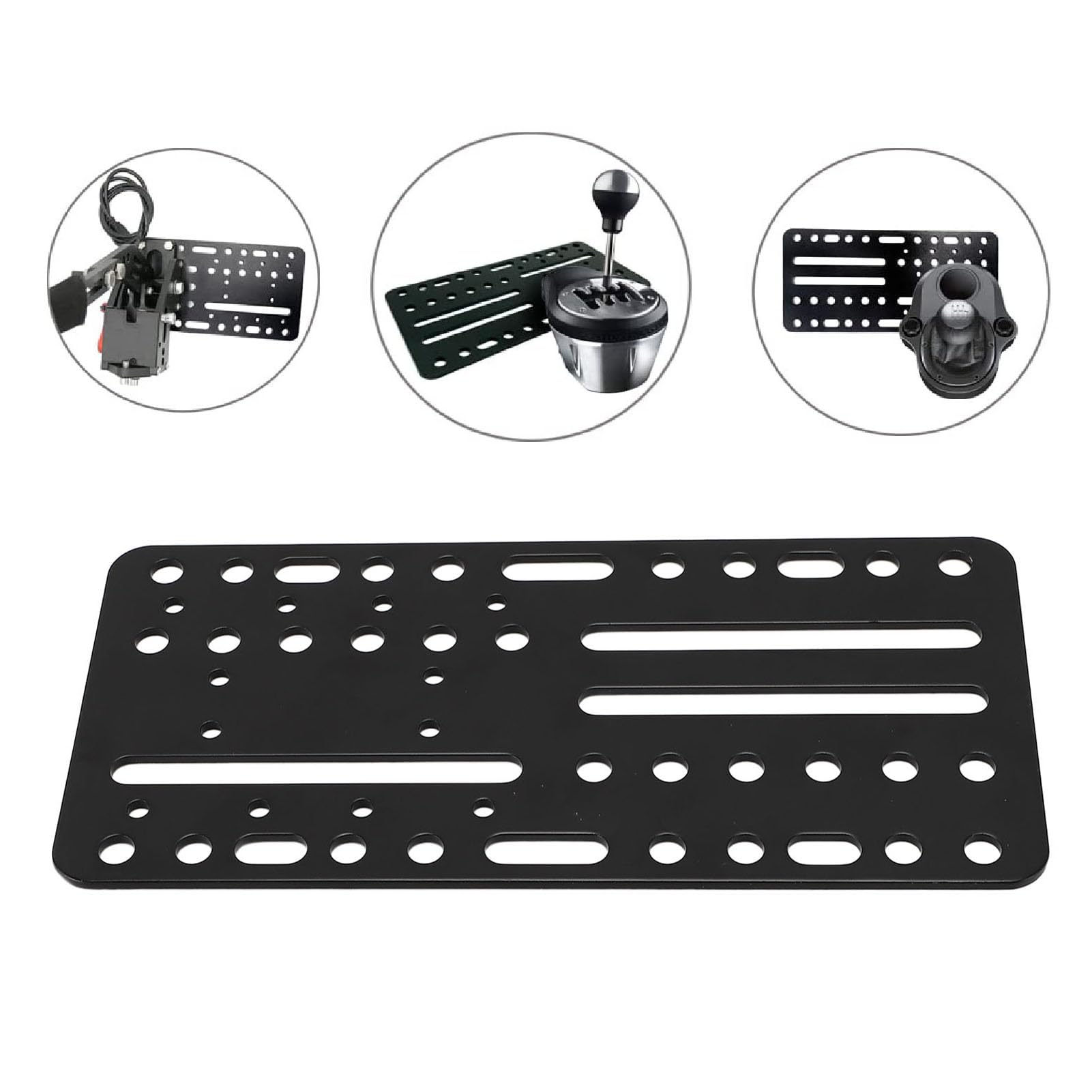 BONKZEBU Placa de Soporte de Montaje del Escritorio de Handbrake USB, Placa Adaptadora Universal de Agujeros Múltiples para la Palanca de Cambios SIM Racing, PC Placa de Montaje de