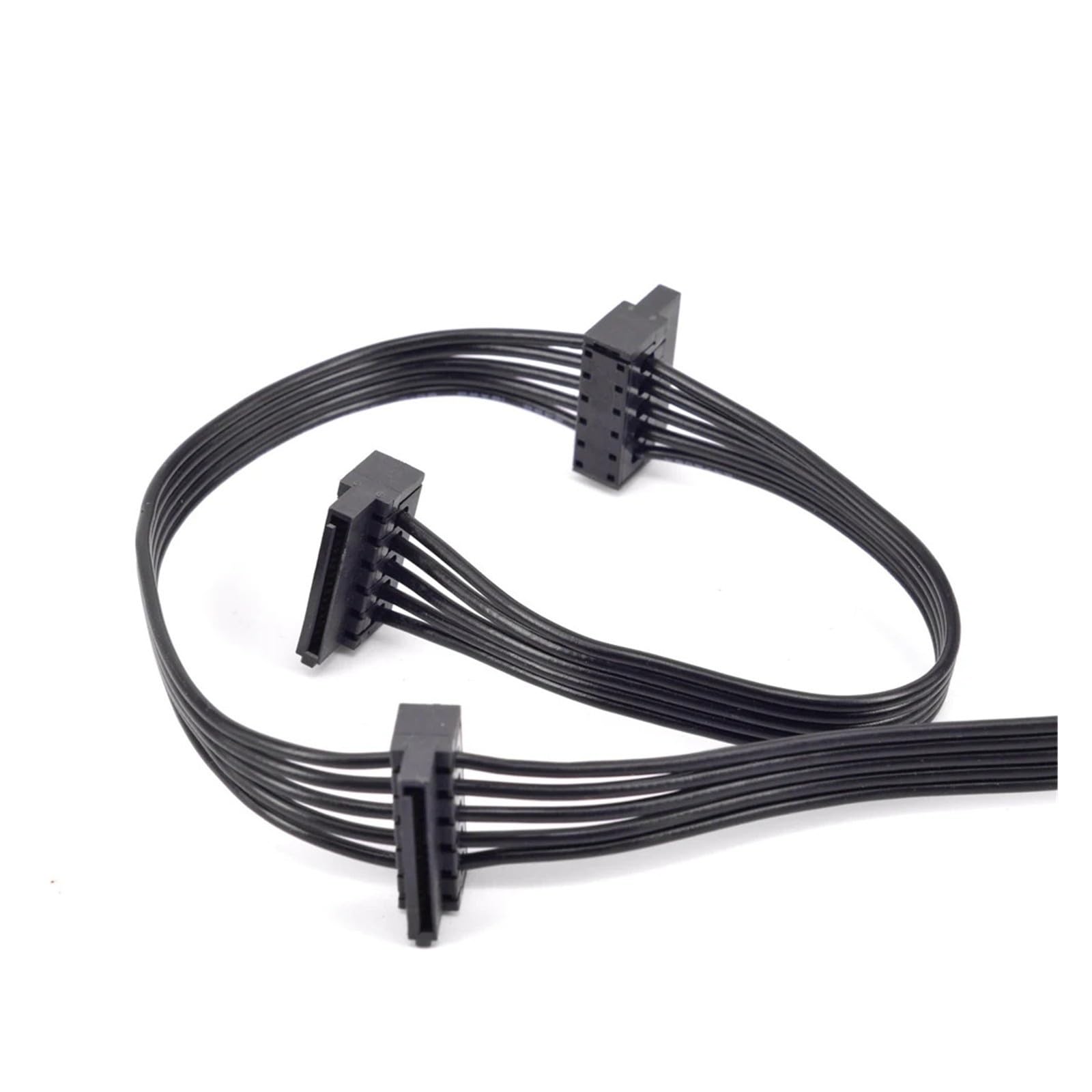 Generico Cavo di alimentazione SATA da 5 pin a 3 porte(3 SATA Right Angle)