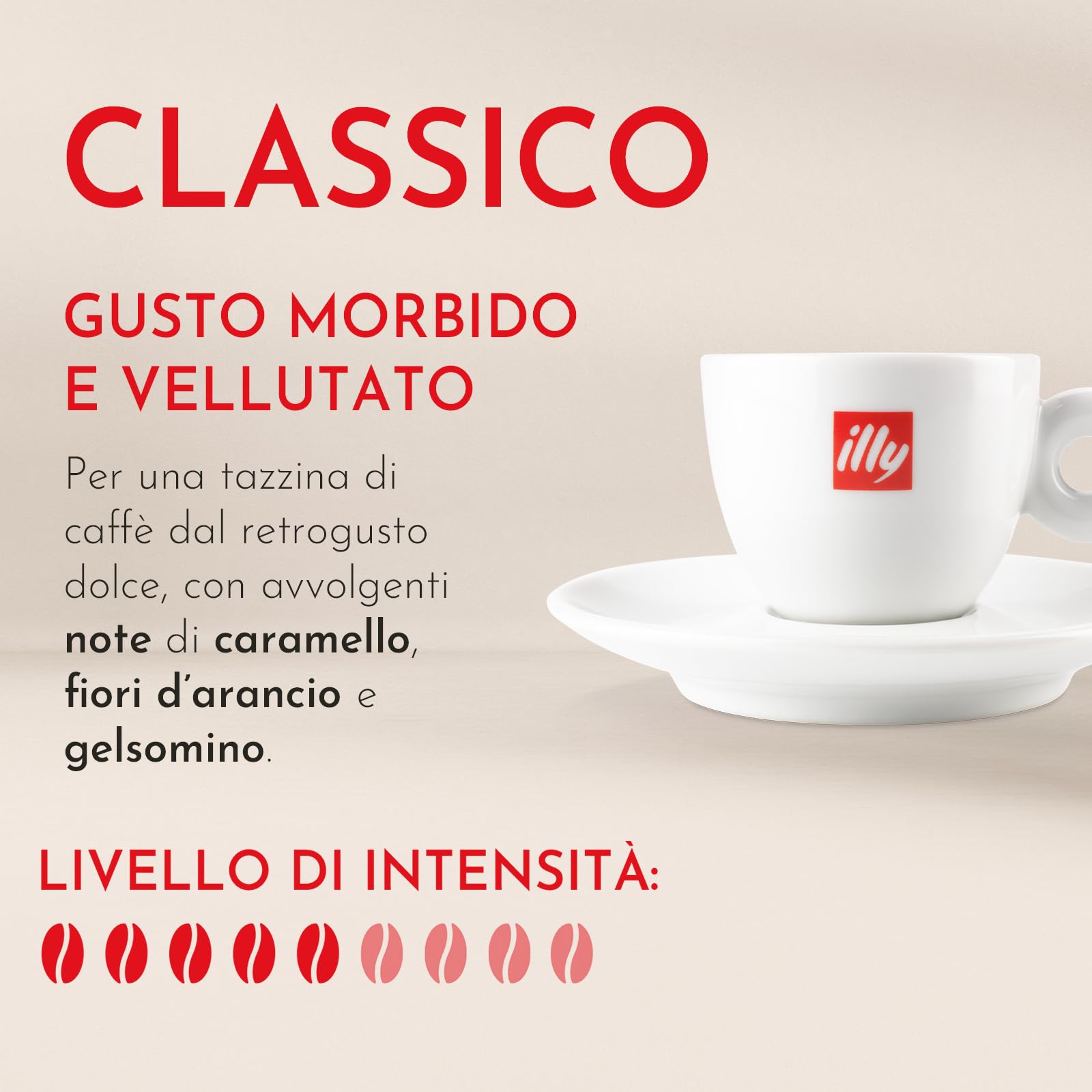 illy, Caffè in Capsule Compatibili in Alluminio CLASSICO, 100% Arabica con Note di Fiori d'Arancio e Gelsomino, Gusto Morbido e Retrogusto Dolce, 10 Confezioni da 10 (100 Capsule Totali)