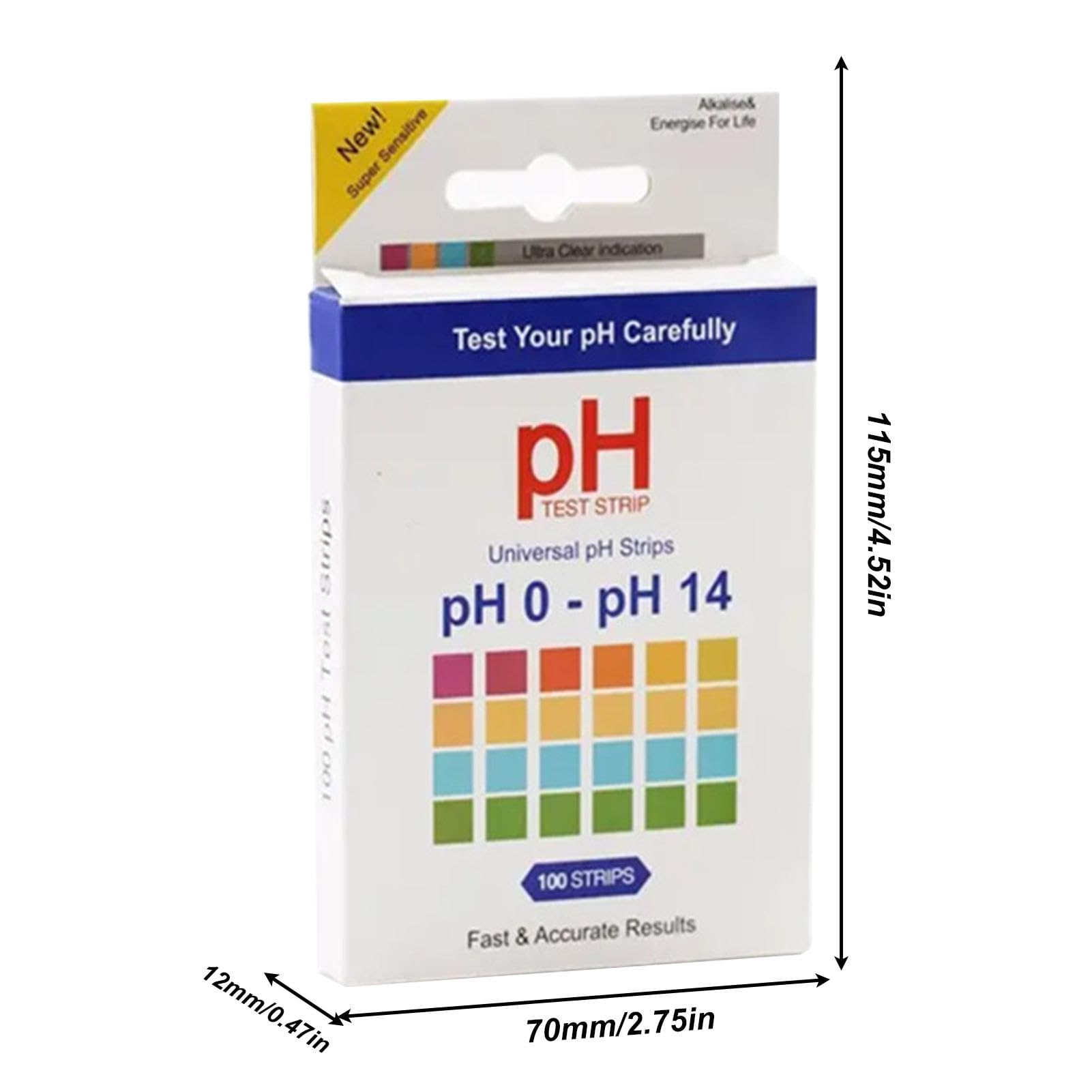 Cczus Bande Test pour urine et salive, papier d'analyse ph 0-14 - Papier d'analyse eau pour eau potable, nourriture, piscines