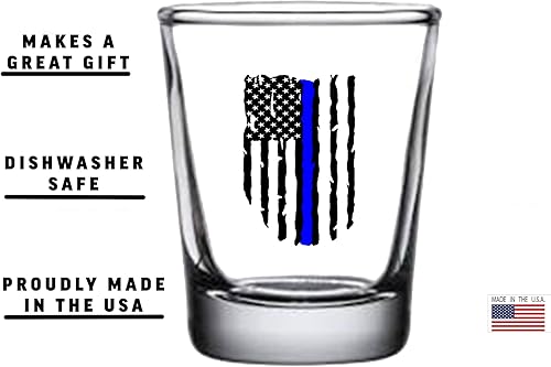Miniatura 3 de Rogue River Tactical Regalo de vidrio de tiro con bandera andrajosa de línea azul delgada para oficial de policía idea de regalo de aplicación de la