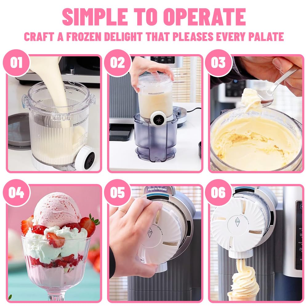 Lot de 4 récipients pour Ninja Swirl Creami 480 ml, pour série NC700 NC701EU, sans BPA, passent au lave-vaisselle, récipients à crème glacée, avec couvercle, compatibles avec les accessoires de