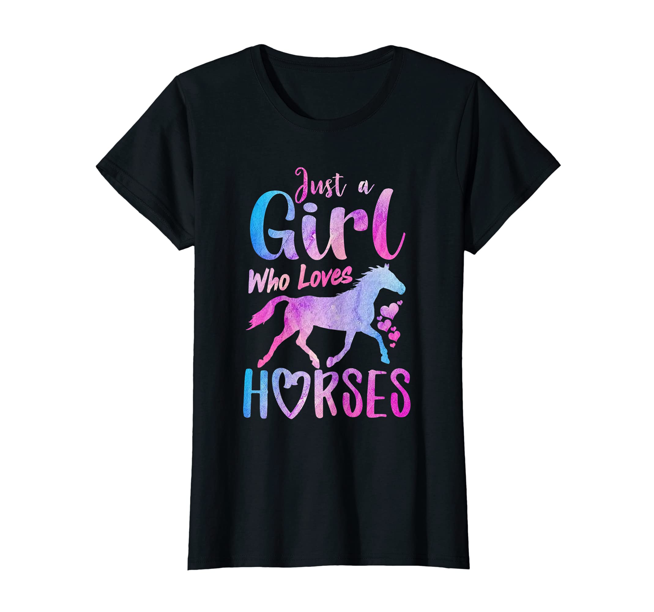 Girls Horse Tees for Horse Lover Women GirlsJust A Girl Who Loves Horses Riding Cute Horse Girls Women T-ShirtOEKO-TEX STANDARD 100