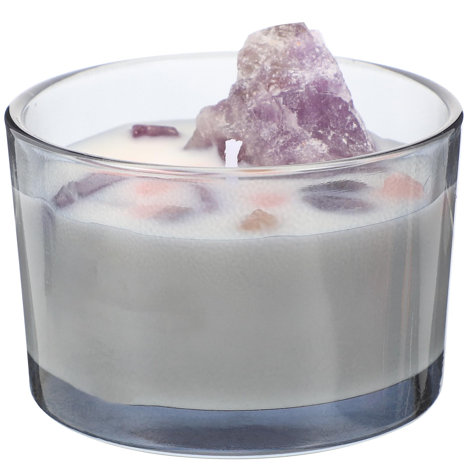 Vela Aromática Decorativa de Vidrio Cera Natural y Cristal | Púrpura, Portátil y Ligera, para Salón E Interior, Detalle para Amigos, Uso Sencillo