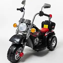 Mini Moto Motocicleta Elétrica Preta Infantil 6V com Som Luz Retrovisor