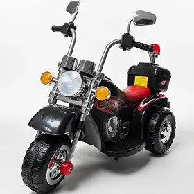 Mini Moto Motocicleta Elétrica Preta Infantil 6V com Som Luz Retrovisor