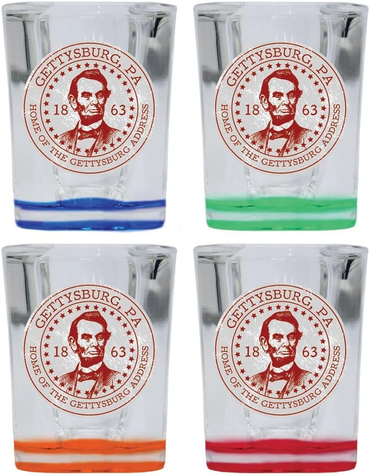 Gettysburg Pennsylvania Souvenir Vaso Shot 4 Pack Multicolor