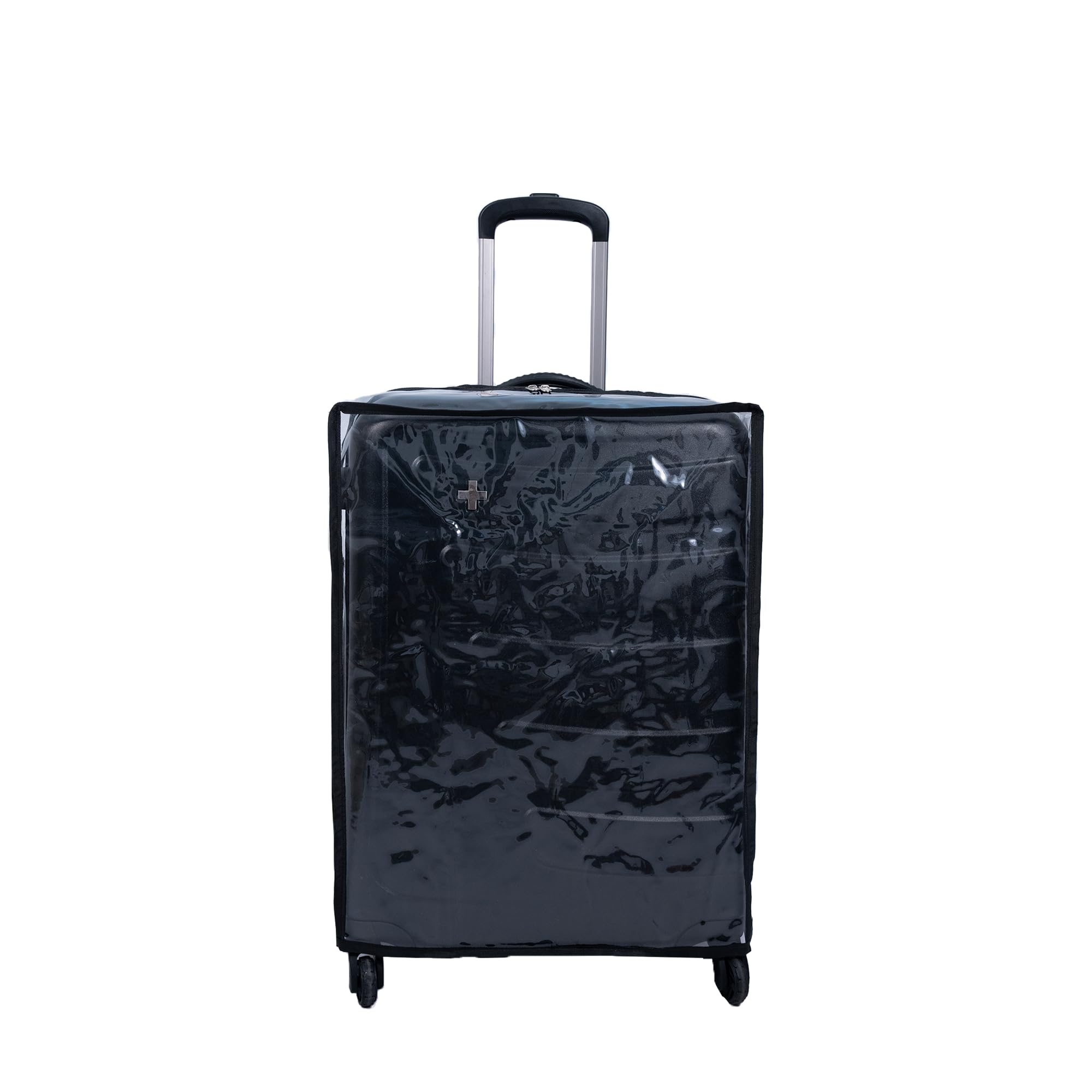 Transparent PVC Trolley/Suitcase Cover, Waterproof Dustproof Anti-Scratch with Zipper & Handle Openings, Clear Luggage Cover for 20 Inch Trolley Bags (Black, Small)-image-37