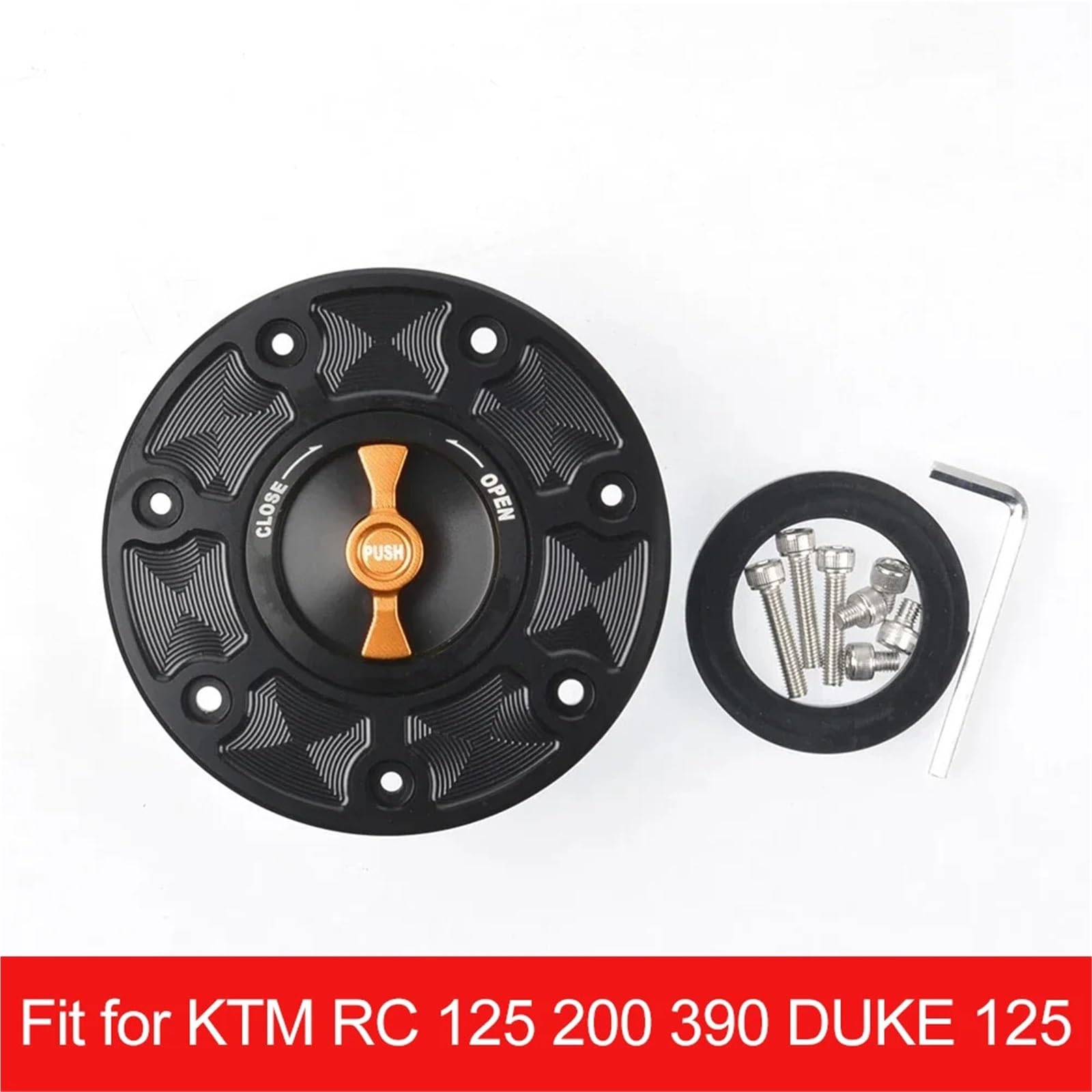 Korek wlewu paliwa Pokrywa zbiornika oleju Korek zbiornika paliwa gazowego pasuje do KTM RC 125 200 Duke 125 Duke 200 Duke 390 RC125 RC200 RC390 2012-2016 Cap Zbiornika(Black Red)