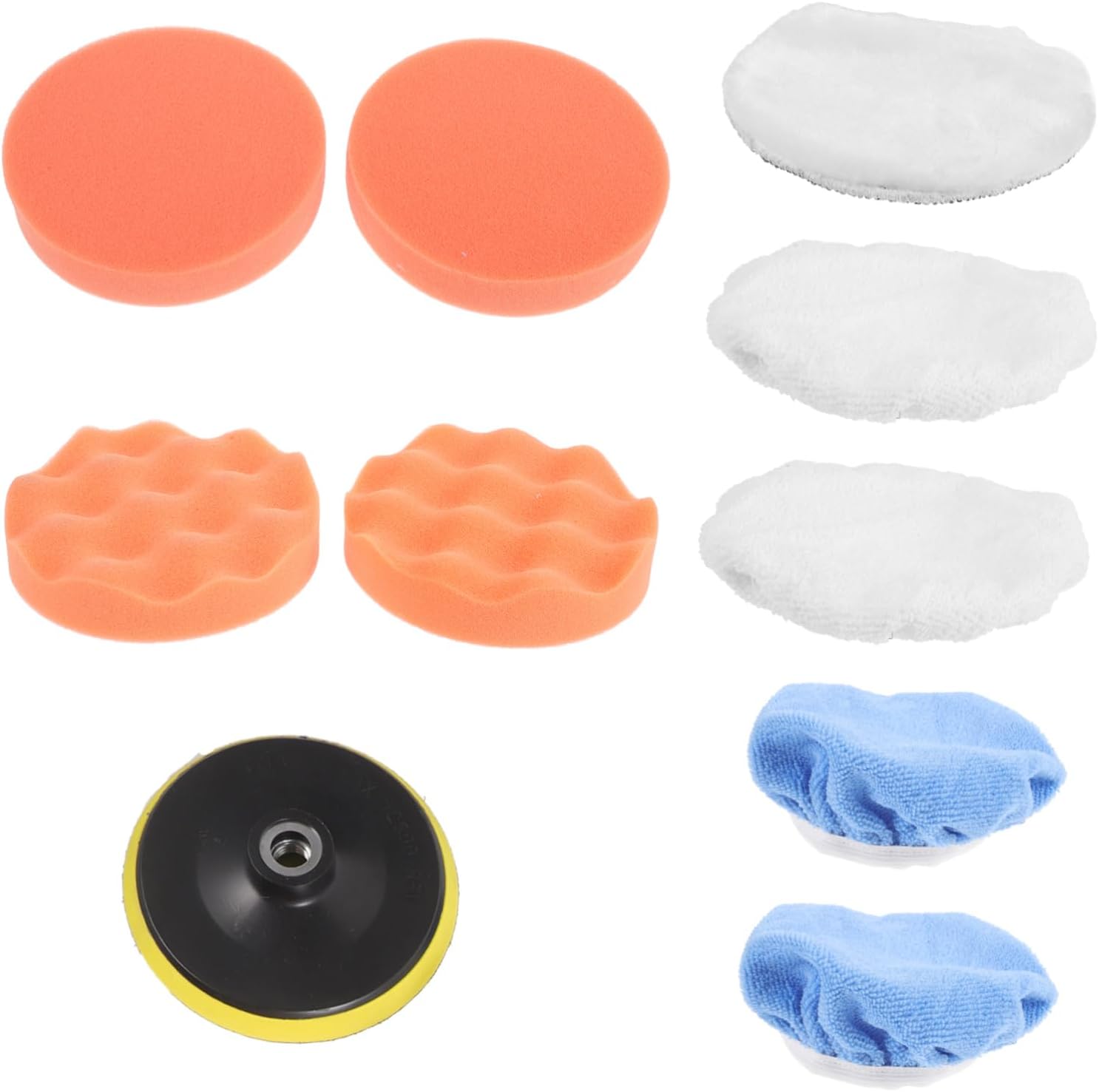 Housoutil 10pcs Polishing Machine Accessories Buffing Pads Car Buffer Drill Attachment Wax Bonnets for Car Detailing