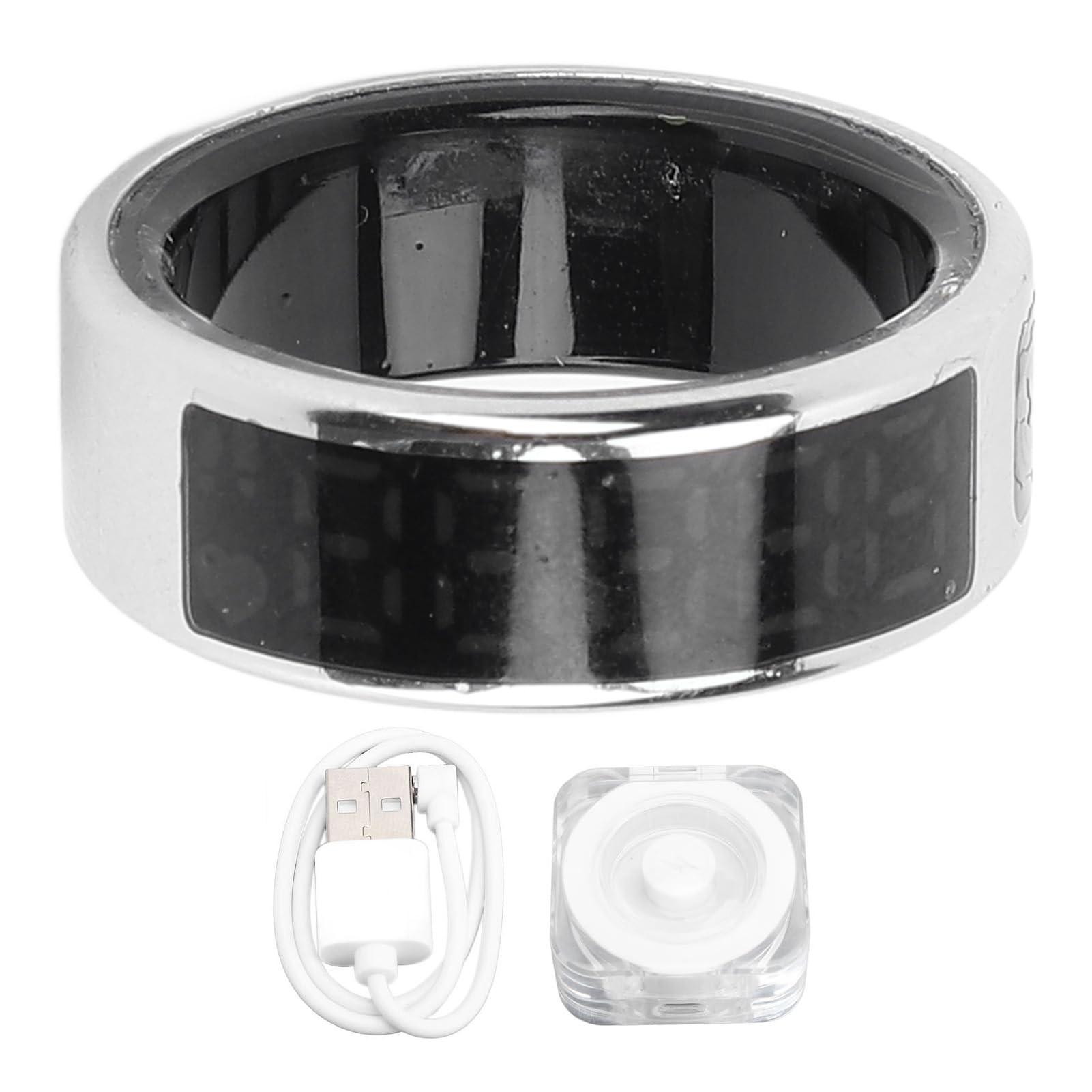 Syrisora Anillo Inteligente, Rastreador de Ejercicios para Hombres y Mujeres con Pantalla Táctil IP68 Monitor de Salud a Prueba de Agua Contador de Pasos,