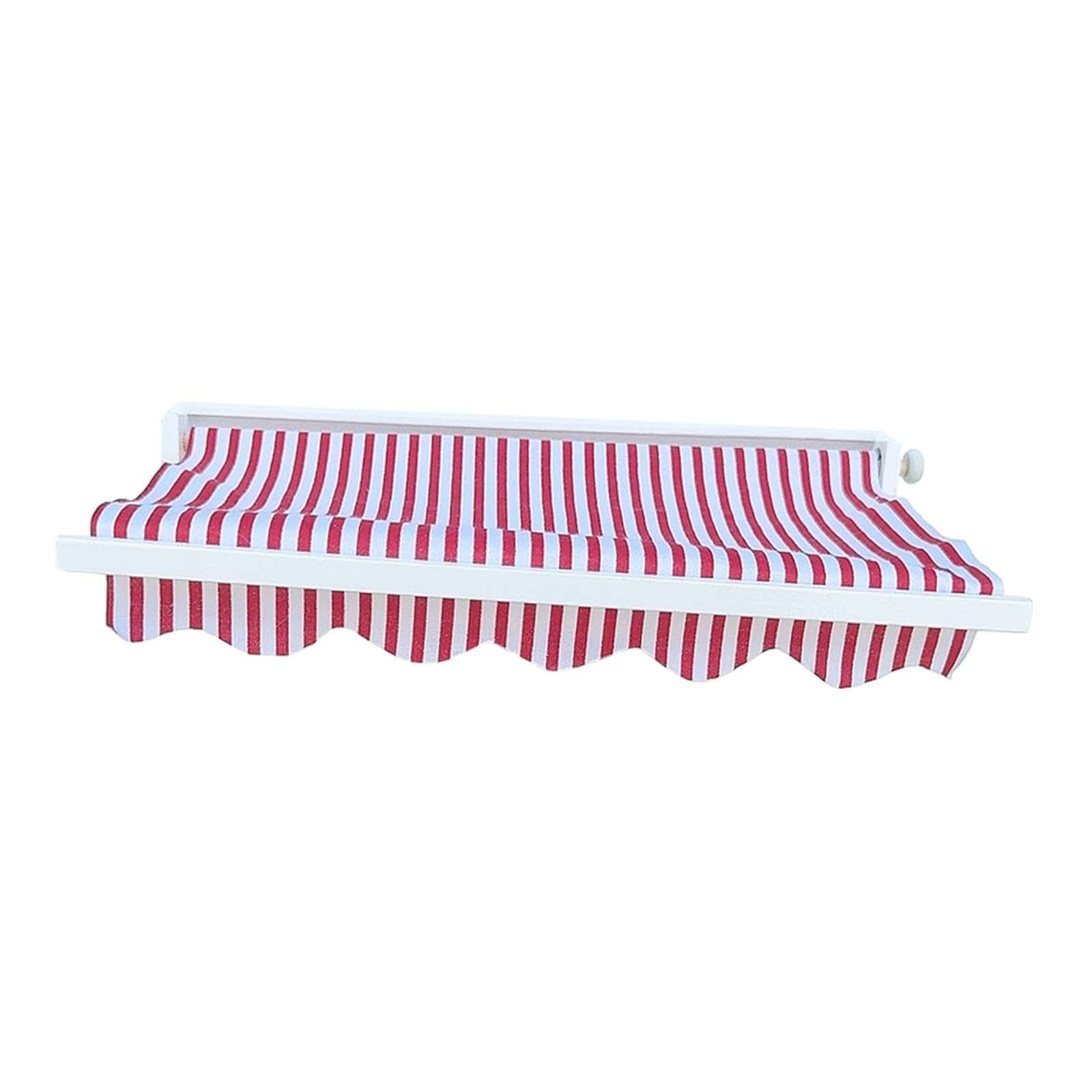 Miniature Dollhouse Accessory Awning Dollhouse Setting Striped 1/12 Ornament Red Stripes-image-31