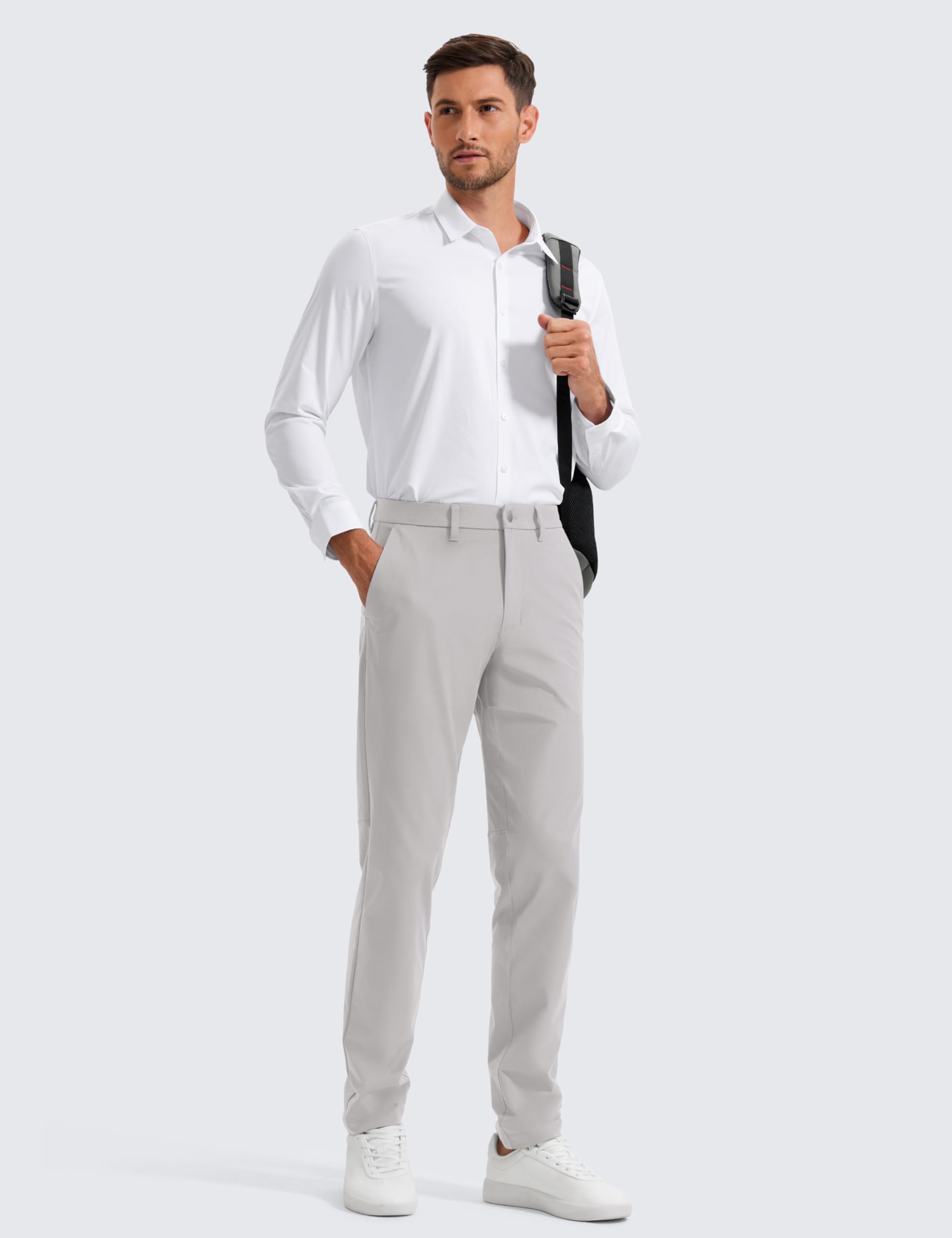 CRZ YOGA Hombre Pantalones de Golf Cómodos Todo el Día Secado Rápido Ligeros Informales de Trabajo con Bolsillos - 76/81/86cm
