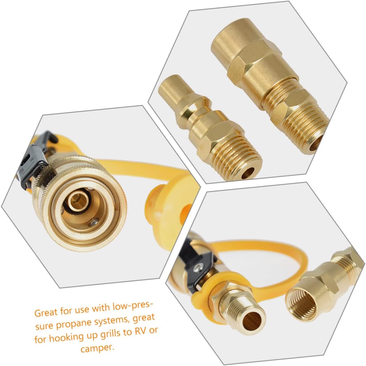 HANABASS 2sets Grill Accessories Outdoor Propane Burner Hose Adapter Quick Connect Fittings for Rv Supplies