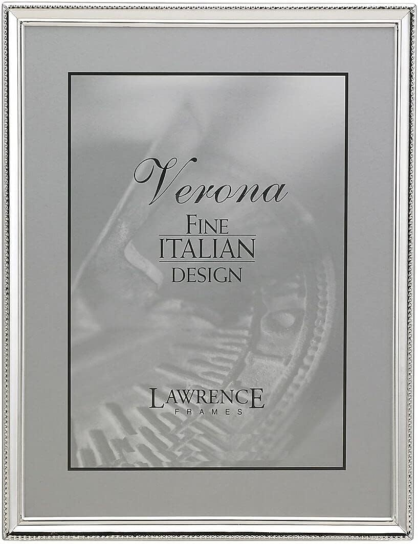 Lawrence Frames Bead Border Design, 5x7 Double, Pewter