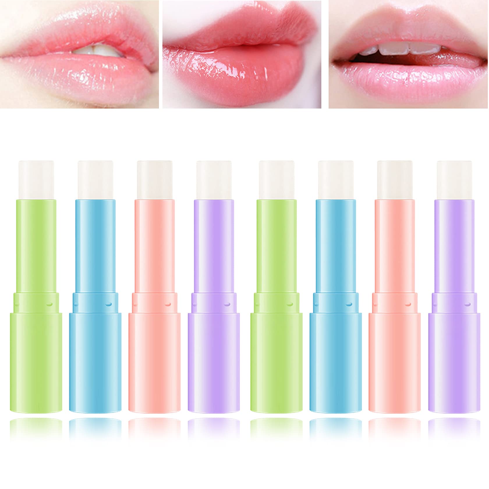 8 Pcs Jelly Lip Balm Lipstick Set,Lipstick for Women Long Lasting Nutritious Lips Moisturizer Lip Stick Gloss Set,Easy to Apply,Creates Perfcet Delicate Lips Easily