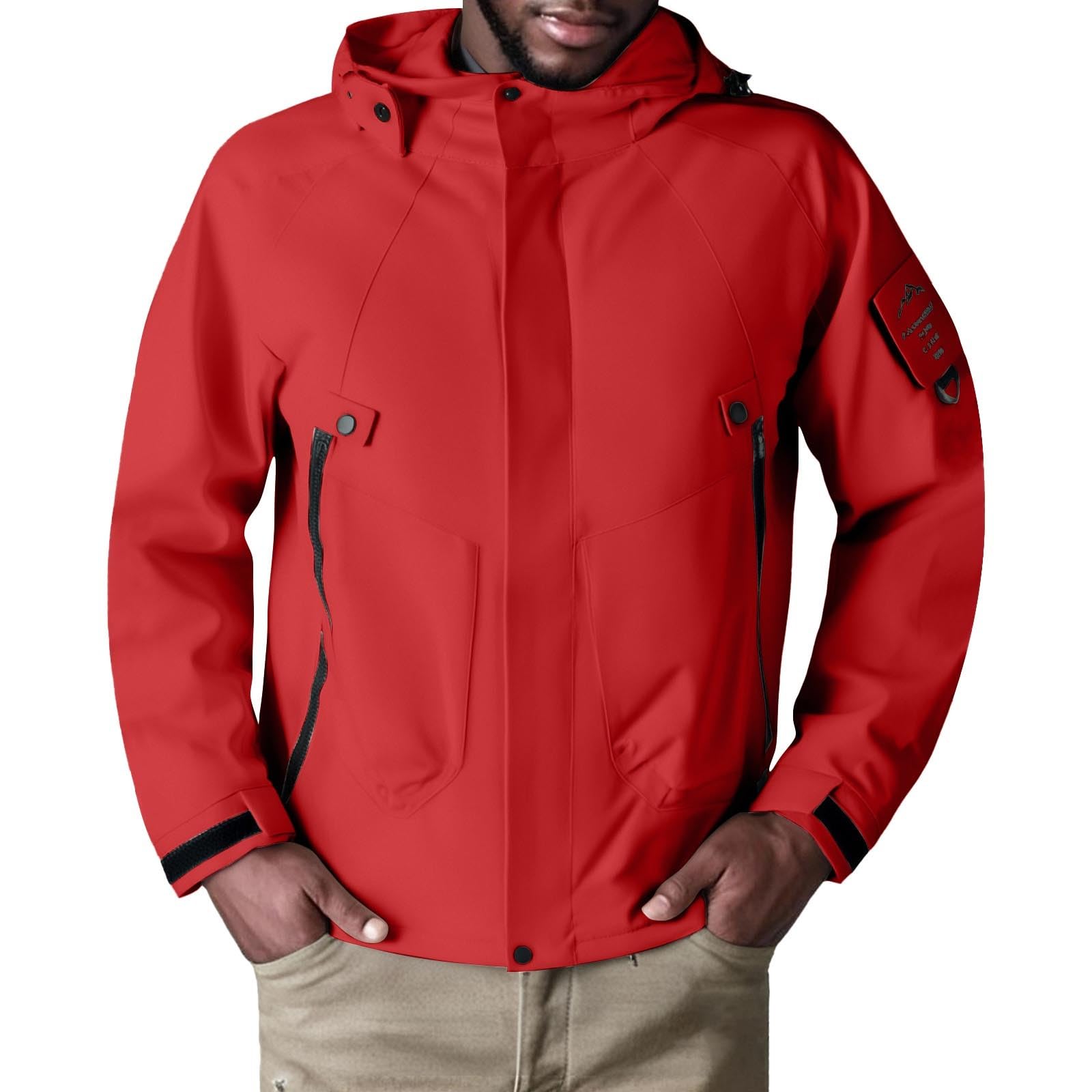 Chubasquero para hombre, impermeable, transpirable, cortavientos, ultraligero, chaqueta para exteriores, chaqueta con capucha monocolor, chaqueta con cremallera, chaqueta de entretiempo, cómoda