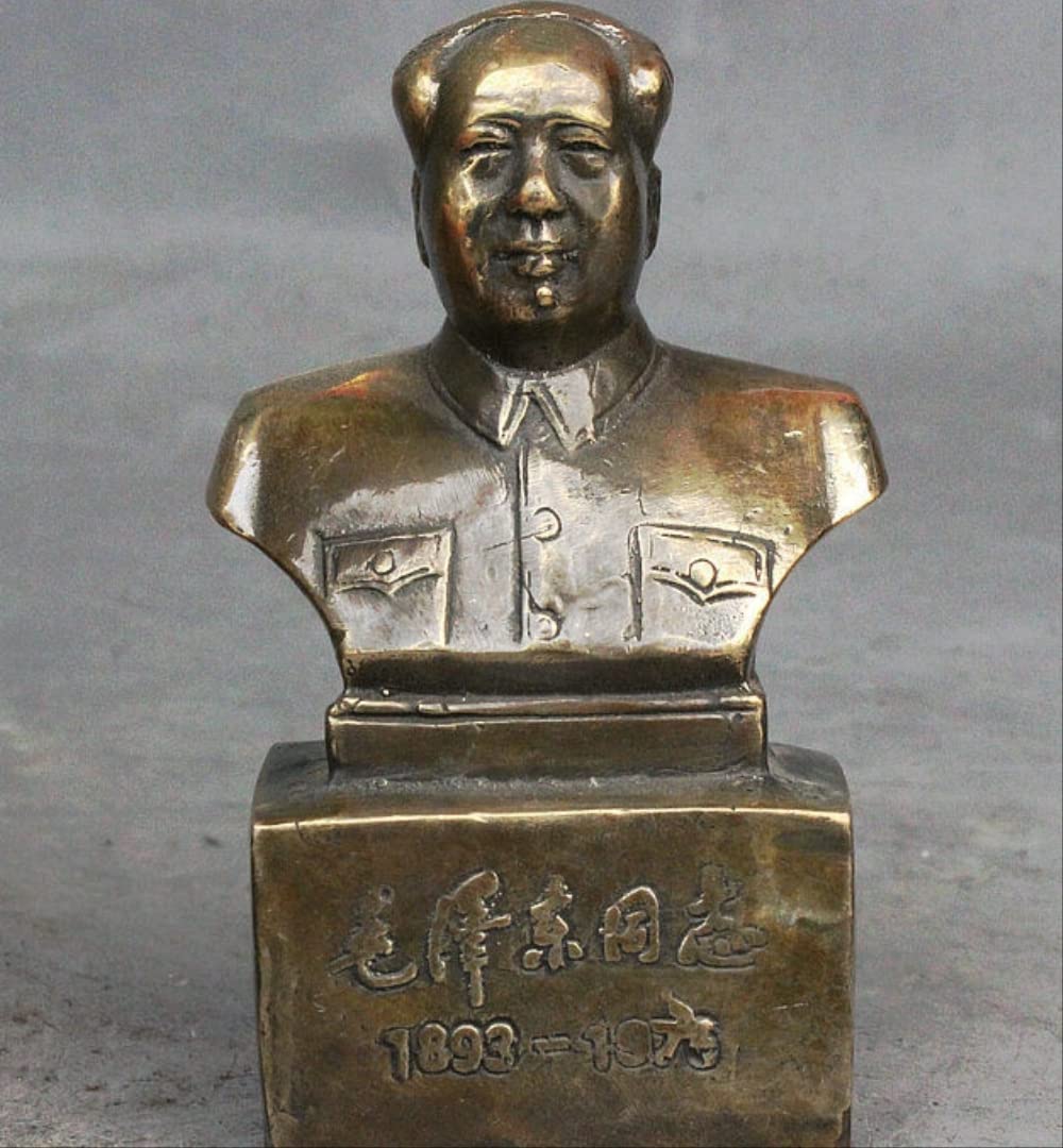 毛沢東 ブロンズ胸像 約10cm Amazon.co.jp: 中国の有名なブロンズの偉大な指導者政治家毛沢東の頭の