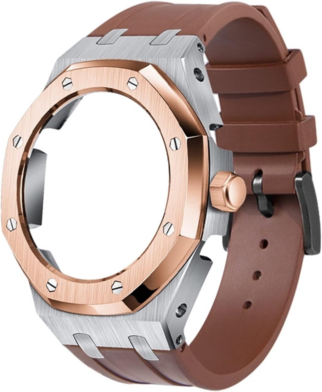 EZZON 5rd Soft Silicone Strap Metal Case For GA2100VB-1A Mod Retrofit Kit