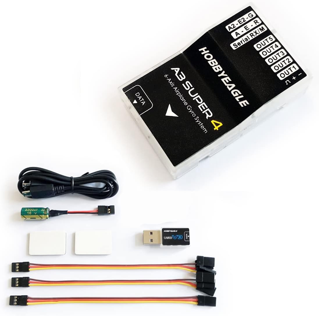 SoloGood HOBBYEAGLE A3 Super 4 6-Axle RC Flight Controller Airplane Stabilizer Gyro Stabilizer for RC Fixed-Wing Airplane Model Plane FPV