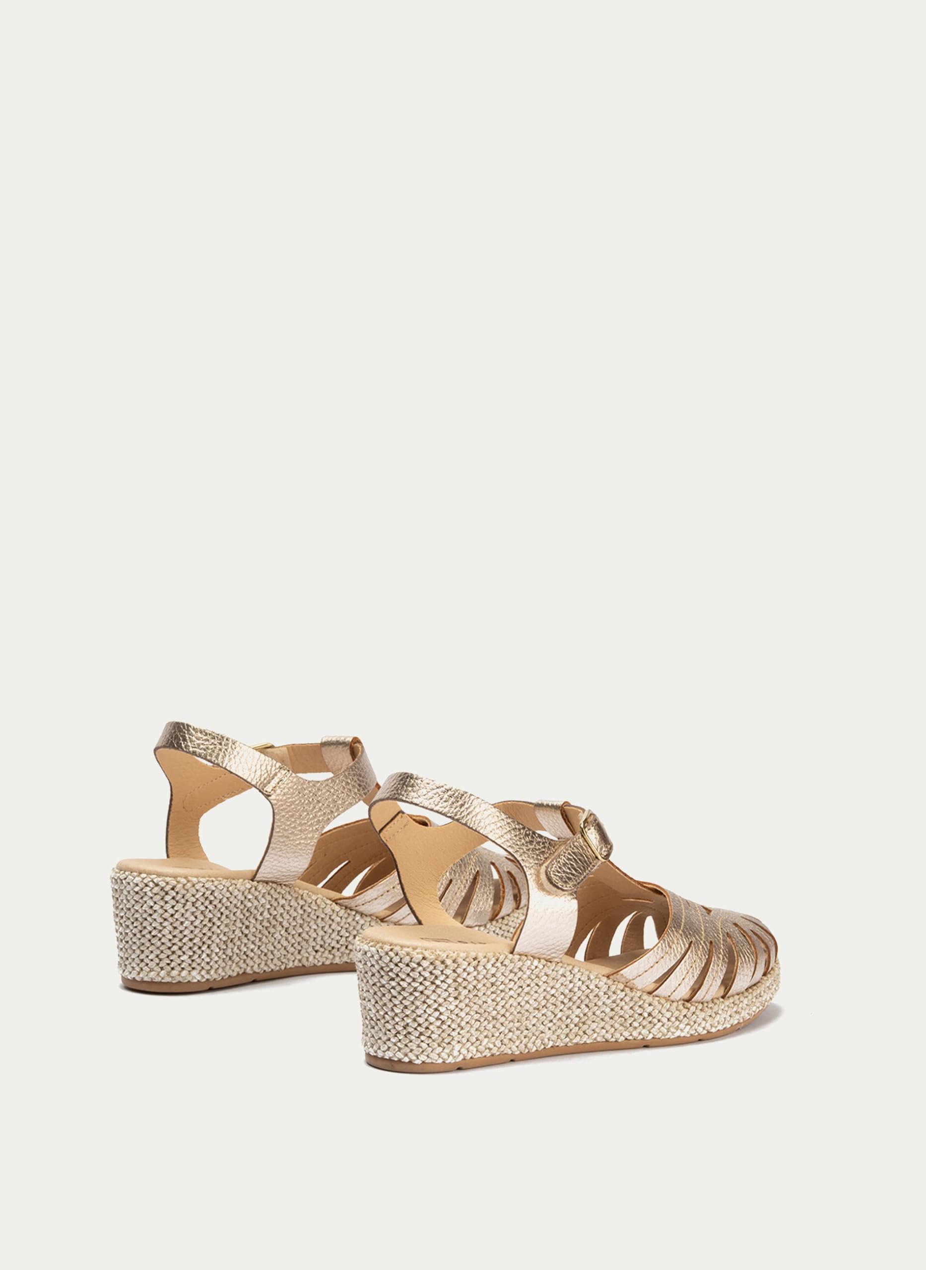 PITILLOS - Sandalias de pala,piel,cuña,plataforma imitación a esparto,alpargata,suela de goma,romana para: Mujer