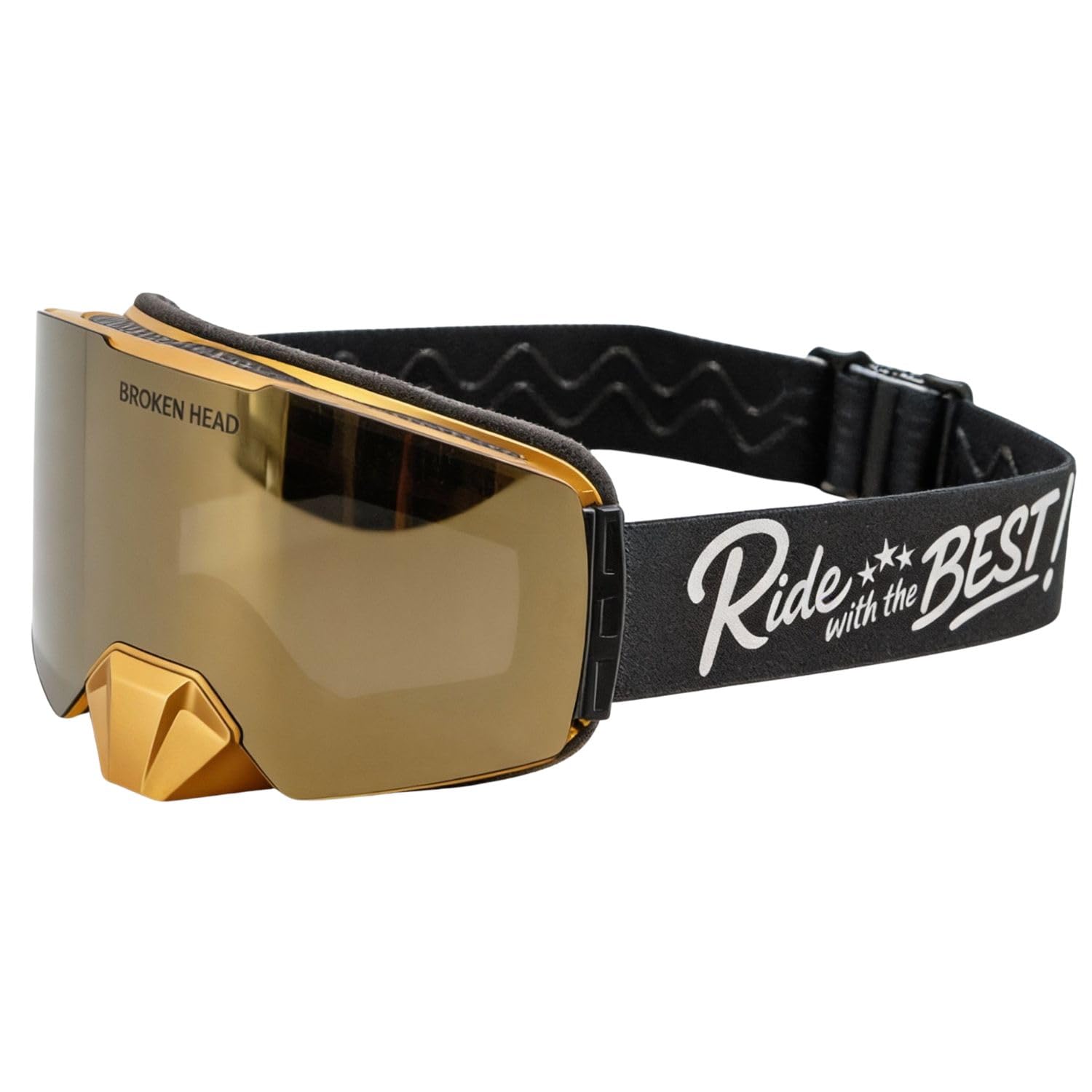 Broken Head MX-Brille Motocross & Supermoto Goggle MadRex | Magnetisches Antibeschlag-Doppelglas, Verspiegelter UV-400 Schutz, OTG Brillenträger geeignet
