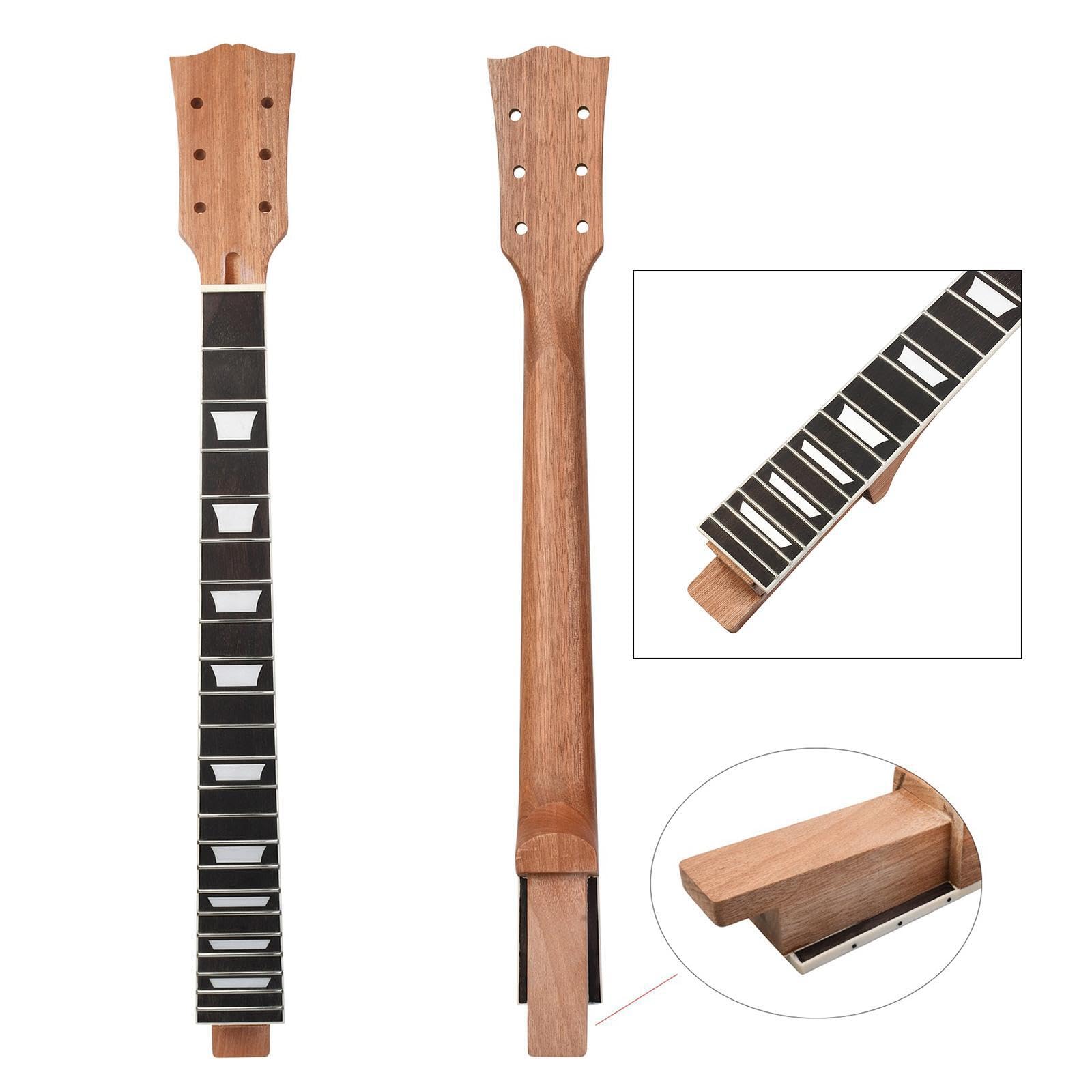 Manico per chitarra, corpo della chitarra con 24 tasti, strumento | dall'estetica incompiuta per musicisti, manico per , corpo della grezzo, tastiera in palissandro elettrico a 22 tasti