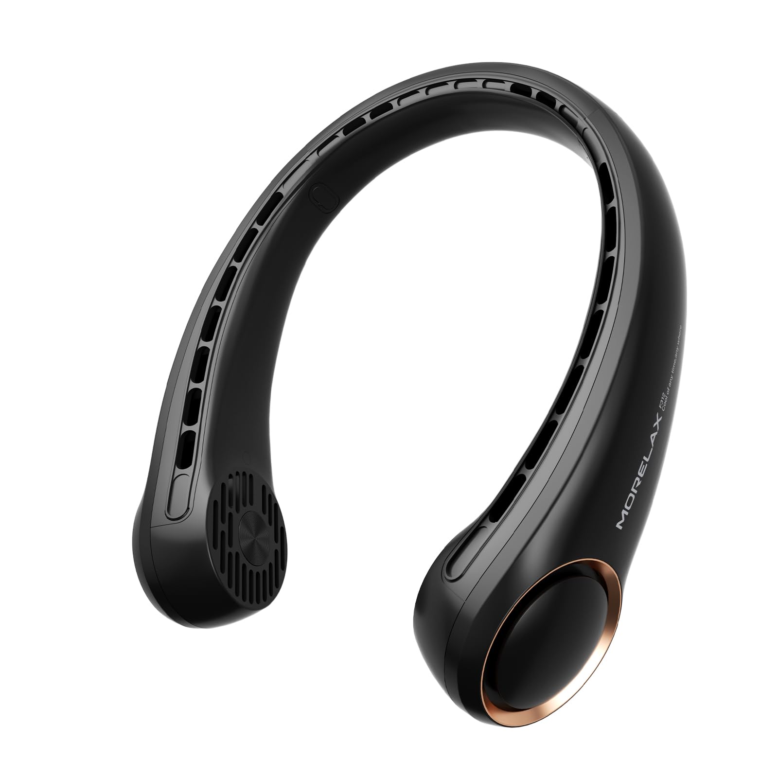 Portable Neck Fan Rechargeable, Personal Neck Cooling Fan, Hands Free Bladeless Fan, Ultra Quiet, 3 Speeds Adjustable Strong Wind, 4000 mAh Battery Operated, Gifts for Men Women Mom Dad(Black), Small