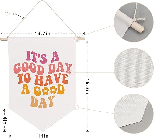 Miniatura 4 de QODUNG Cartel de lona con texto en inglés "It's A Good Day to Have A Good Day", decoración moderna y estética, para colgar en la pared, para