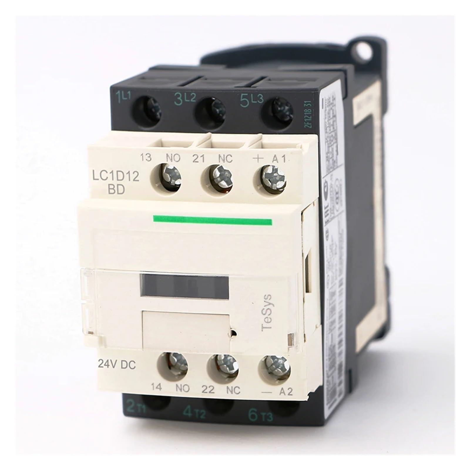 QRUYHBAJU LC1D12BD DC electromagnetic contactor 3P 3NO LC1-D12BD 12A 24V DC Coil