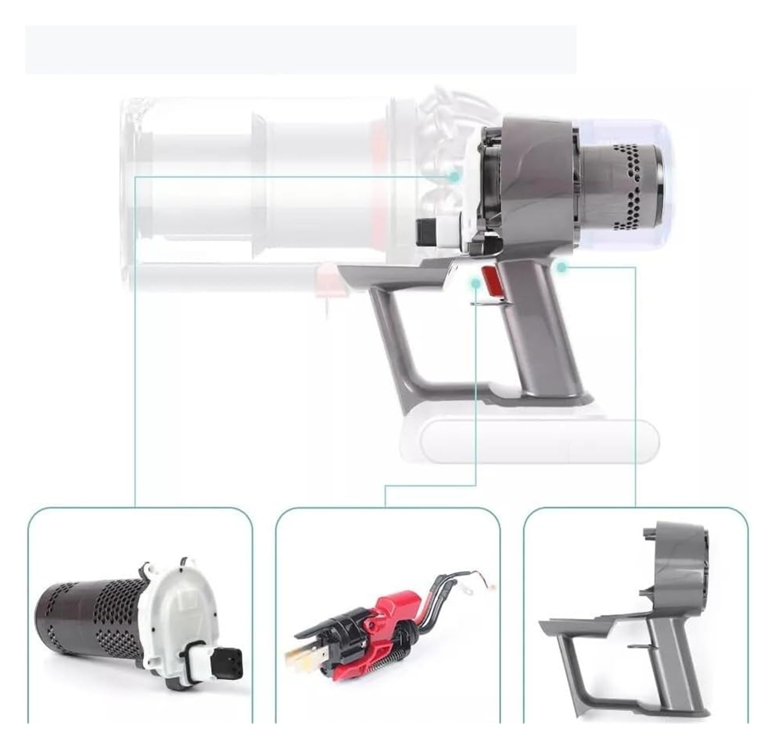 Carcasa Del Mango + Motor, Compatible Con Dyson, V15 SV22, Accesorio De Repuesto For La Carcasa Del Mango De La Aspiradora Robot.