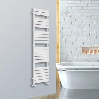 NRG 1800 x 450 mm Designer Flat Panel Heated Towel Rail Radiators Gloss White Bathroom Radiator