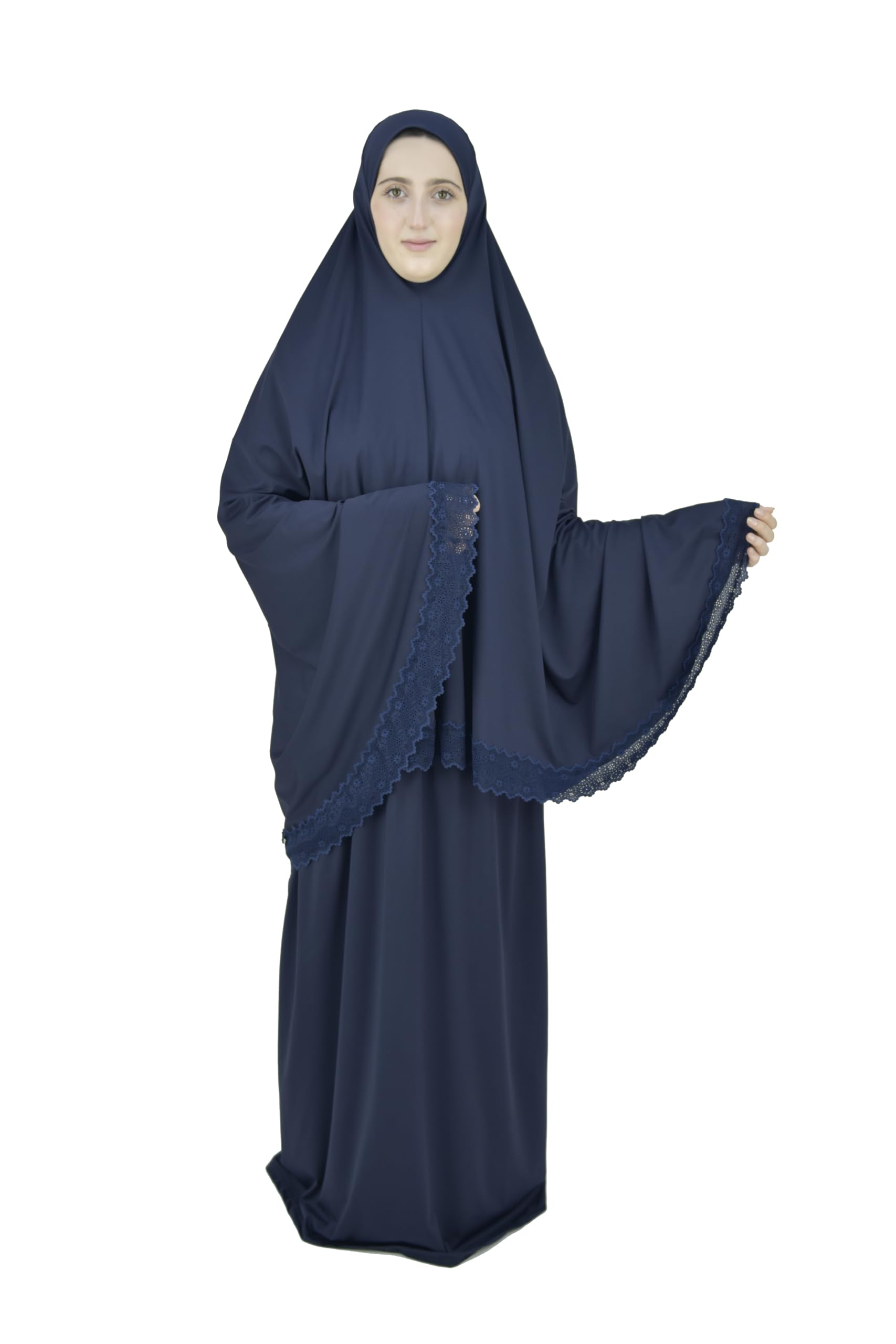 Two Piece Islamic prayer dress women with Lace,Prayer Clothes for Muslim Women, Prayer Abaya For women, Jilbab 2 piece, Umrah essentialsand ramadan,Damas Collection