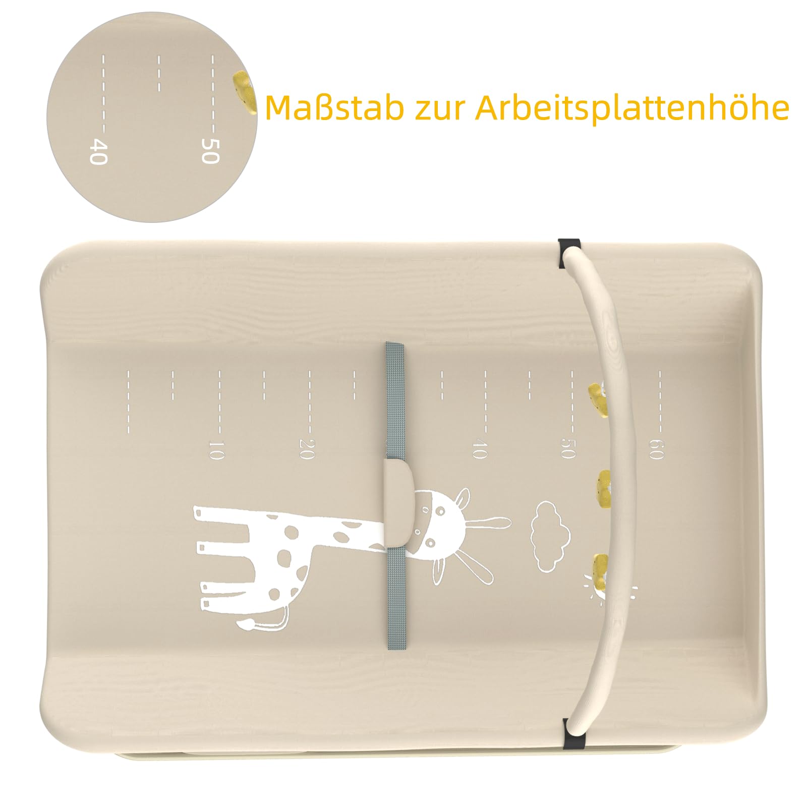 Table à Langer Bébé Pliante et Portable | Table à Langer Réglable en Hauteur avec Rangement, Roulettes et Ceinture de Sécurité-WX36306