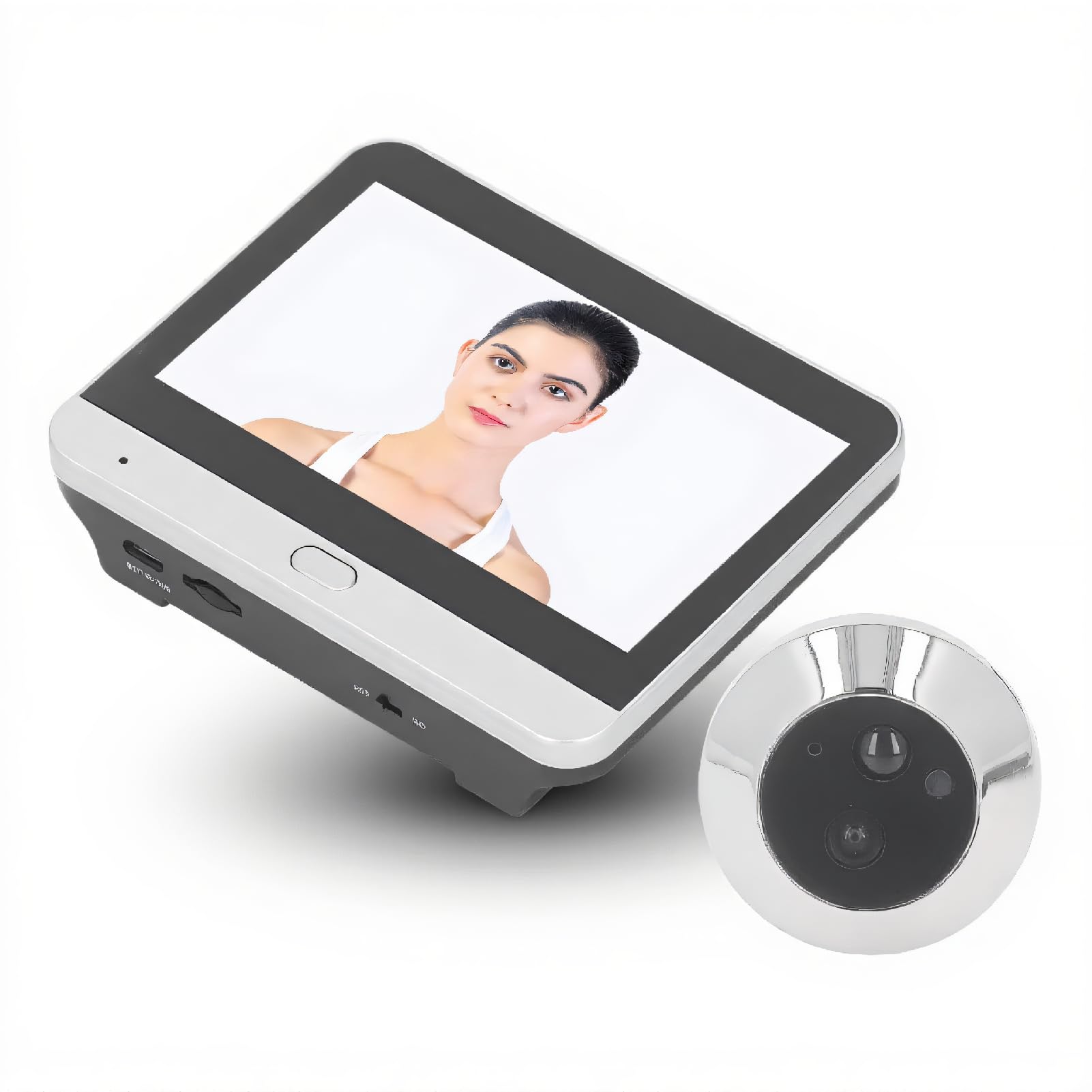 Cámara Mirilla Inalámbrica, 1080P Video Visor de Puerta con Visión Nocturna, Detección de Movimiento, 120 Grados de Vista de la Cámara de La Mirilla de la Puerta HD Peephole Visor