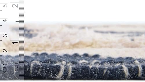 Miniatura 5 de Unique Loom Mesa Collection - Alfombra Maricopa (2 pies 2 pulgadas x 5 pies 1 pulgada, azul marino y blanco)