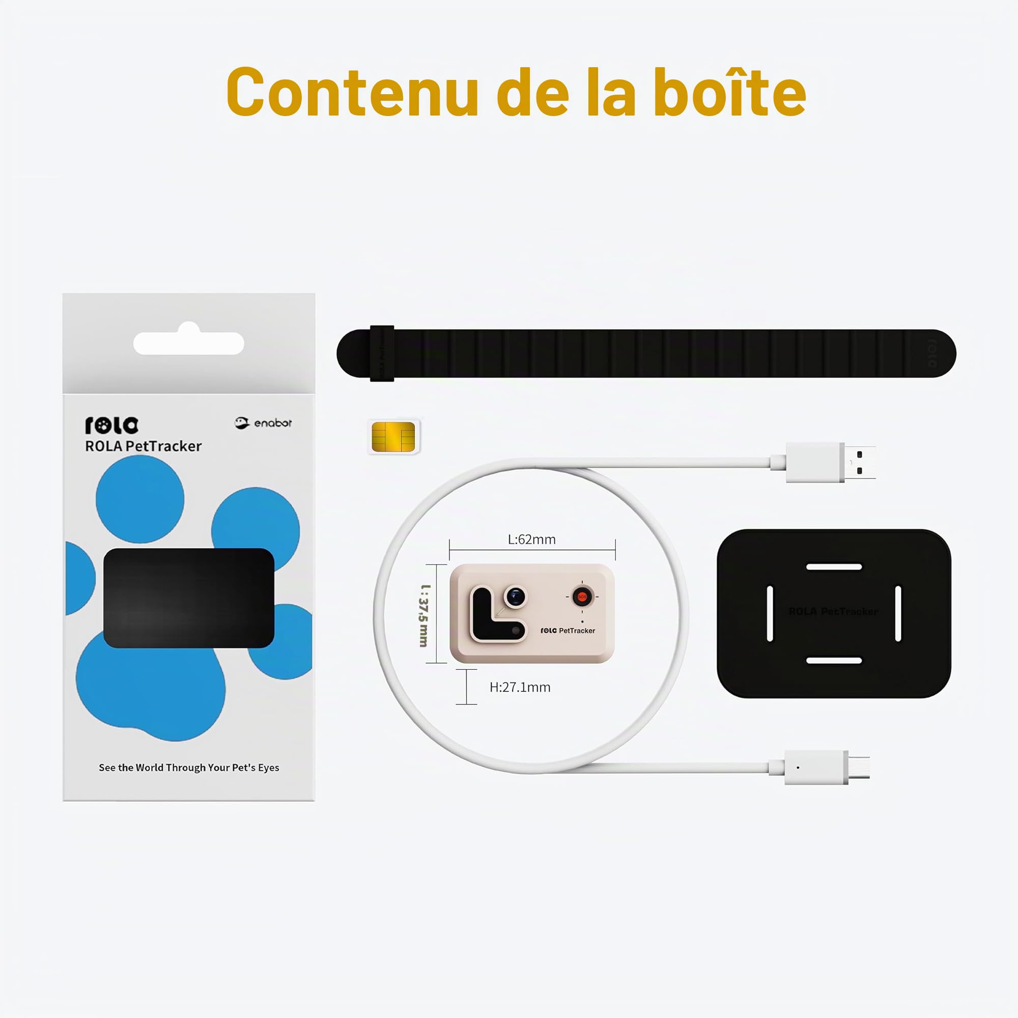 ROLA PetTracker | GPS pour chiens - Localisateur pour chiens avec GPS - Tracker d'activité - Couleur Blanc