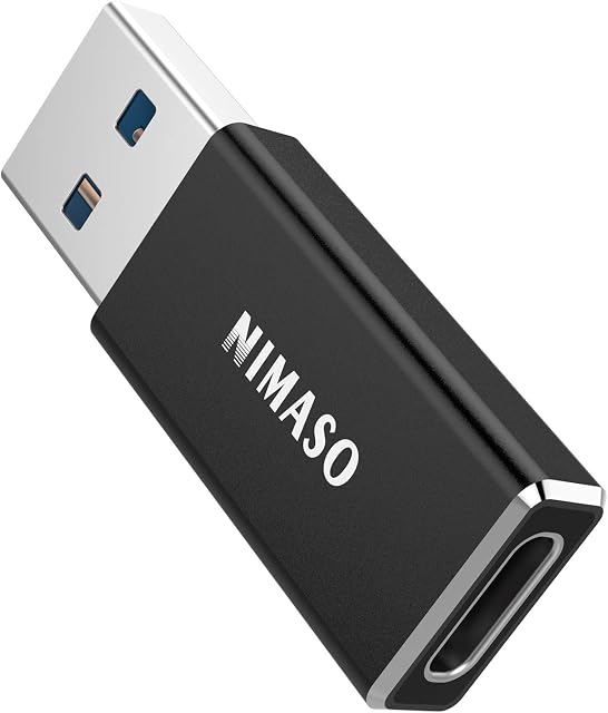NIMASO USB C to USB 3.0 Adapter,Double-sided 3.0 USB C Adapter Convertor Supports Fast Charge,5Gbps Data Sync,Audio,Compatible with iPhone 12 11,Samsung Galaxy S21 S20 S10+ A70 A51,Huawei,Google Pixel