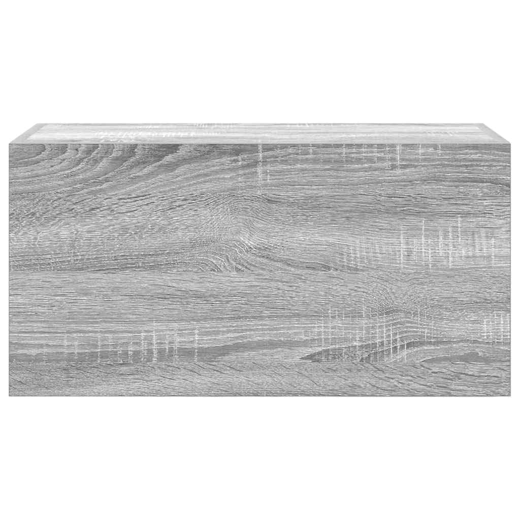 Sonoma Gray Bathroom Wall Cabinet, 60 x 25 x 30 cm Wood Composite, Space-Saving Storage Solution for Bathroom, Kitchen, Living Room, Easy Assembly, Moisture Resistant