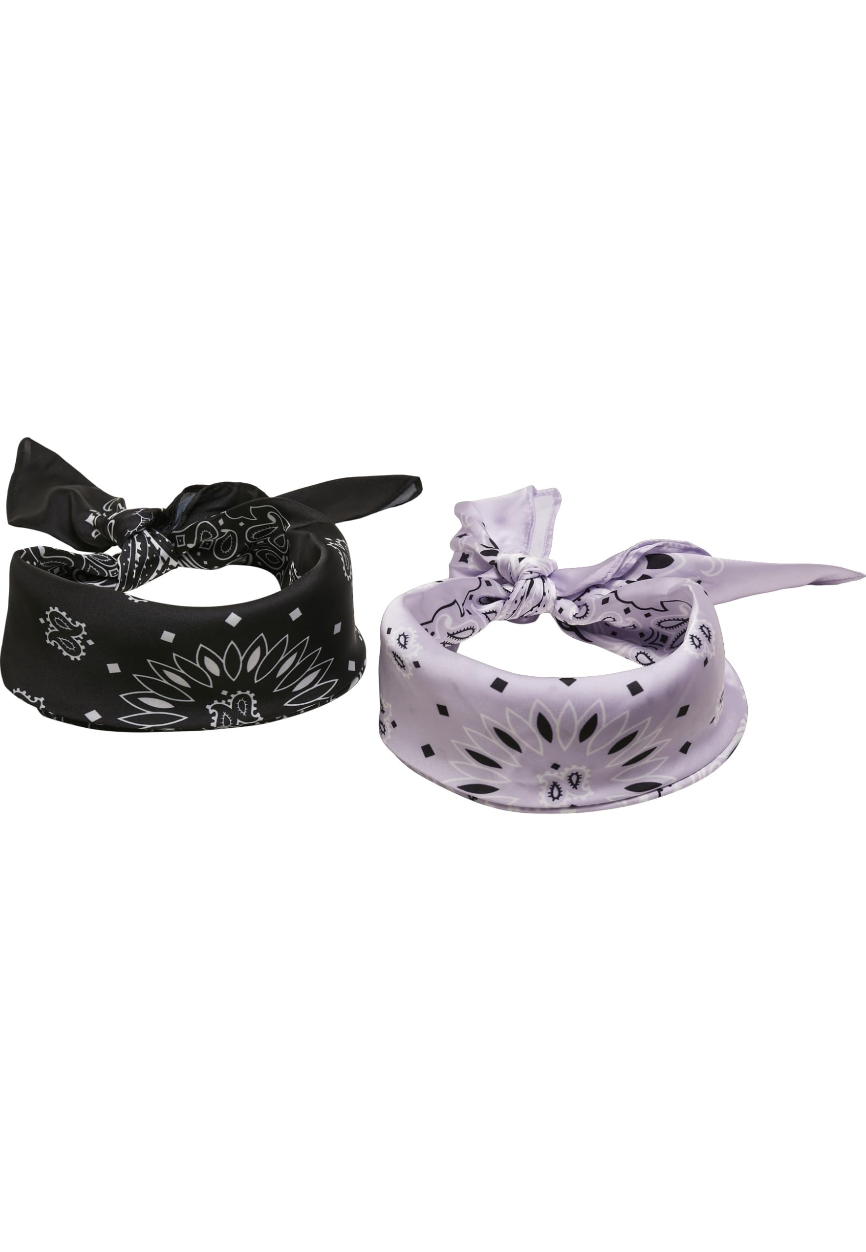 Urban Classics Satin Bandana, Pack of 2, Black/Purple, One Size