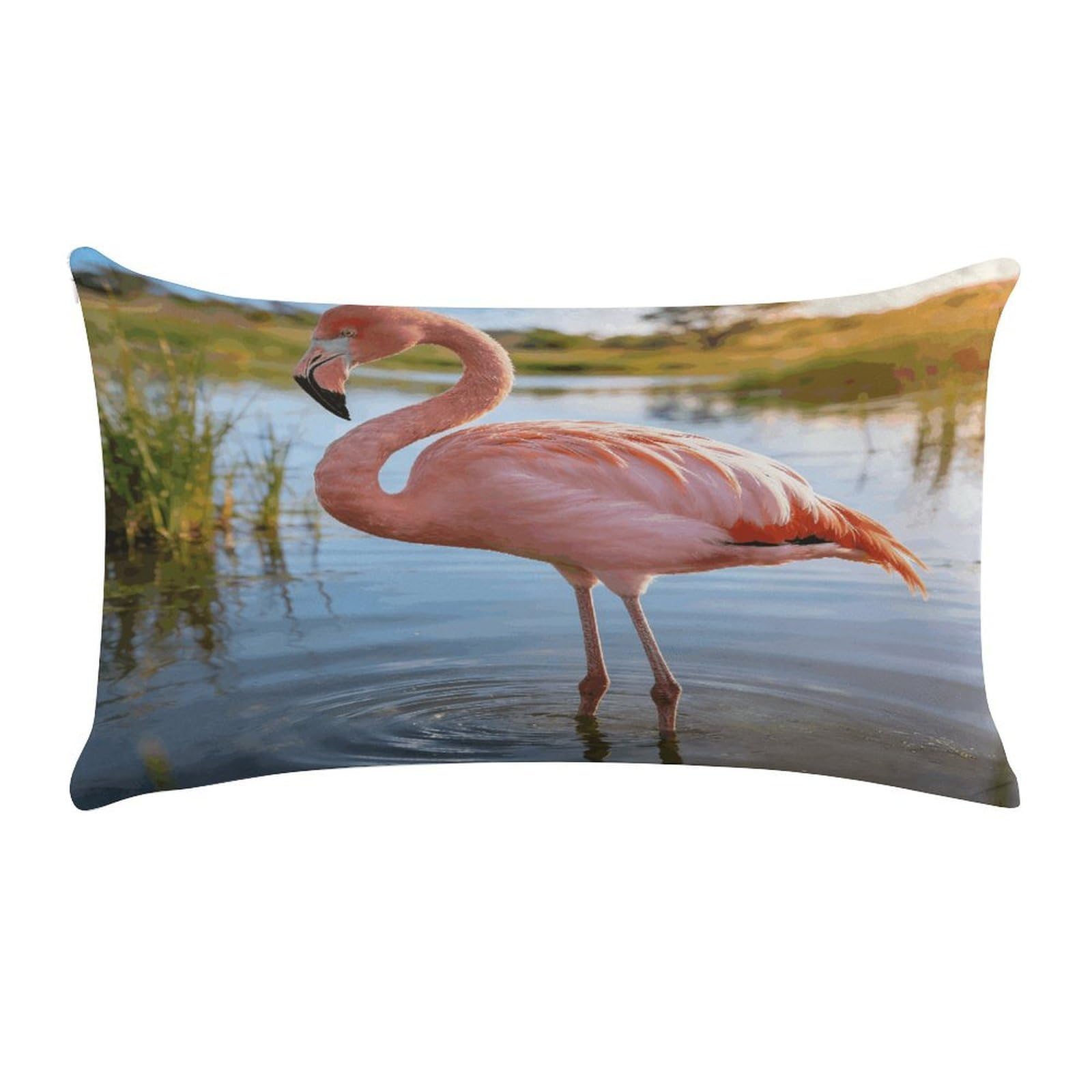Khauerbc Style Elegant Flamingo With National Flagpillow Cases Standard,Ultra Soft Microfiber Pillowcase With Zipper Closure,Bed Pillowcases Cover With Zipper For Bedroom, Sofa, Couch.