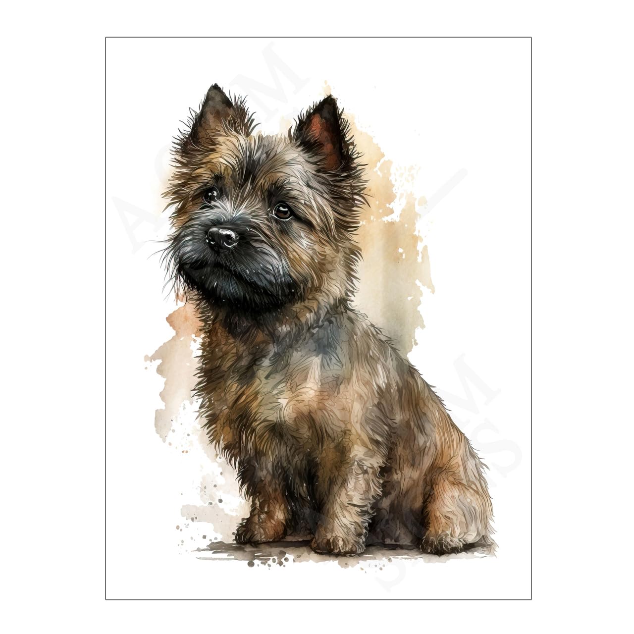 Metal Wall Art Cairn Terrier Print Sign Dog Plaque 8 x 6in 15790