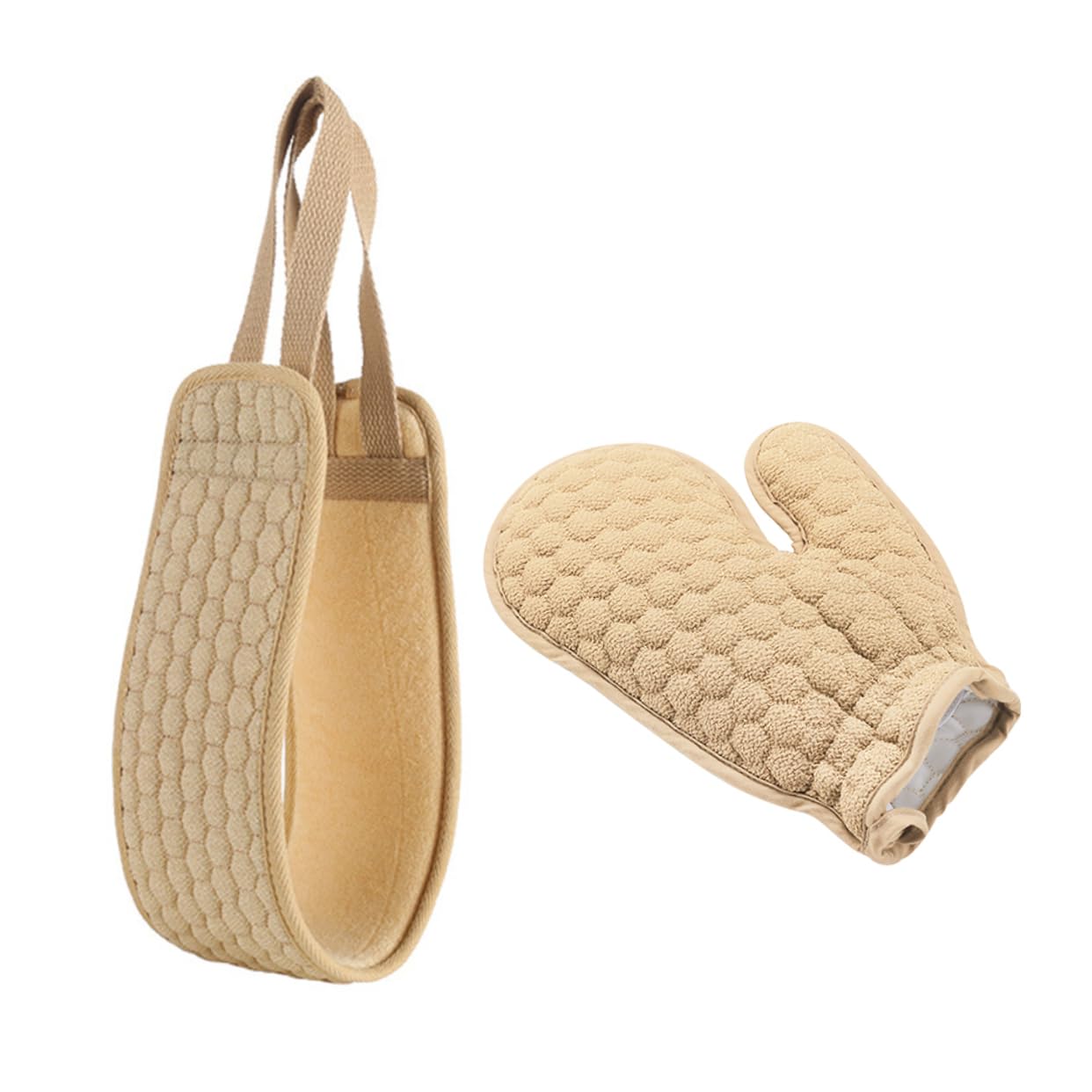 Healeved 4pezzi Guanti Da Esfolianti Con Striscia Lunga e Doppia Faccia Teli Per Massaggio Corpo Facili Da Utilizzare Accessori Per La Pulizia Della