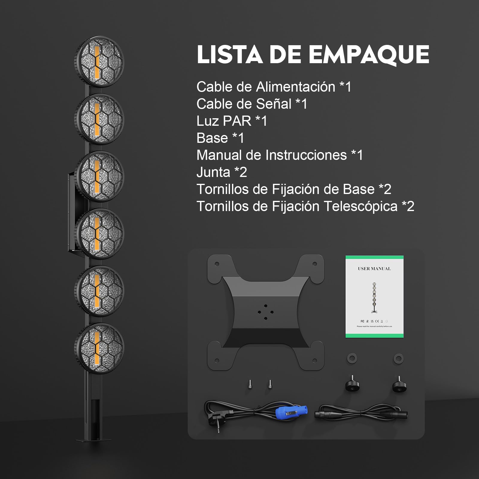 Foco PAR LED RGB de 300W, Luz de Escenario COB Lineal Vintage, Luces DJ con DMX512, Foco para Fiestas, Conciertos, Bodas, Bares