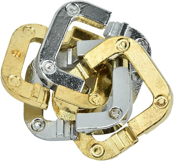 Puzzle Lock Educational Toy Metal Wire Puzzle Set Brain Teaser IQ Test Disentanglement Unlock Interlock Game Magic Trick Toy Four Leaf Clover Lock for Party Favor Kids Adults Challenge