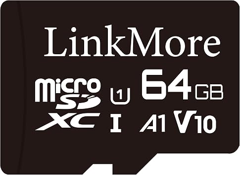 LinkMore XV11 64GB Micro SD Card, microSDXC, A1 U1 V10, Up to 95MB/s