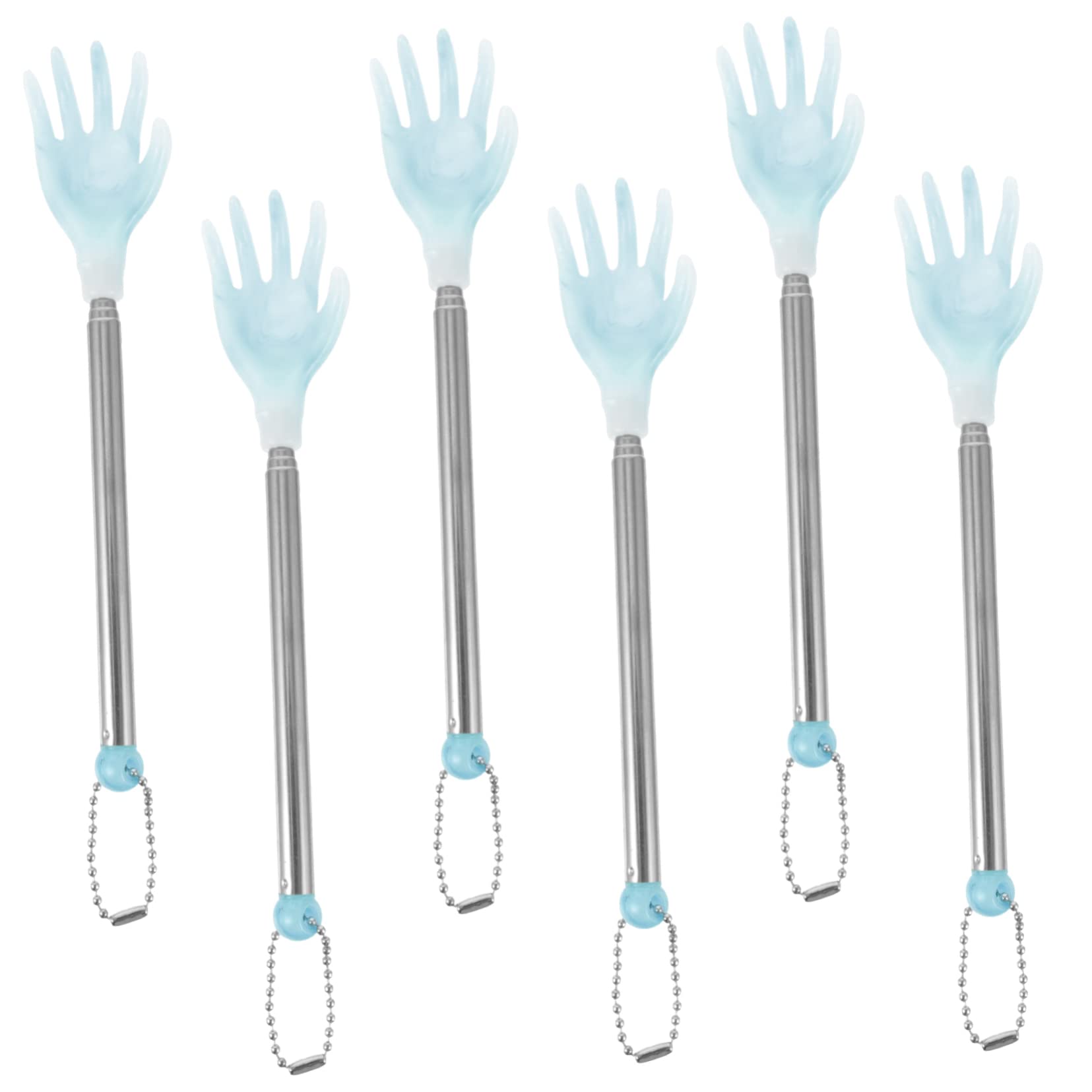 Hemoton 6pcs Extendable Back Scratcher Telescoping Stainless Steel Itch Relief Tool Portable Scratchers for Compact Design for Home and Travel