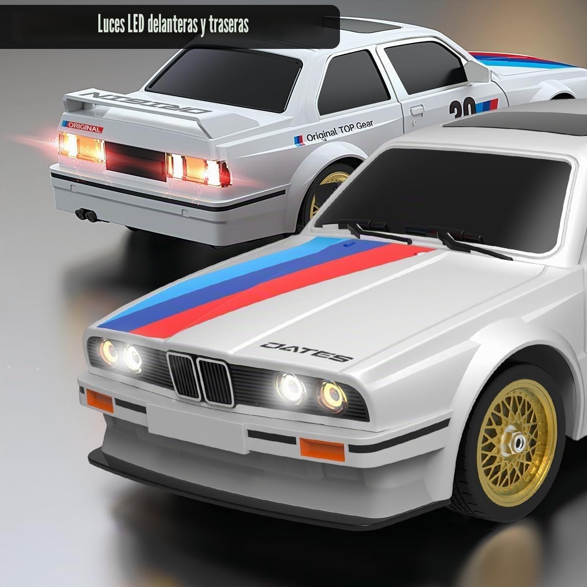 Mostop Coche teledirigido, escala 1/16, 30 km/h, alta velocidad RC Drift Car para niños y adultos, 4WD High Speed RTR Racing Car con luces LED Control remoto Vehicle juguetes regalos para niñas niños